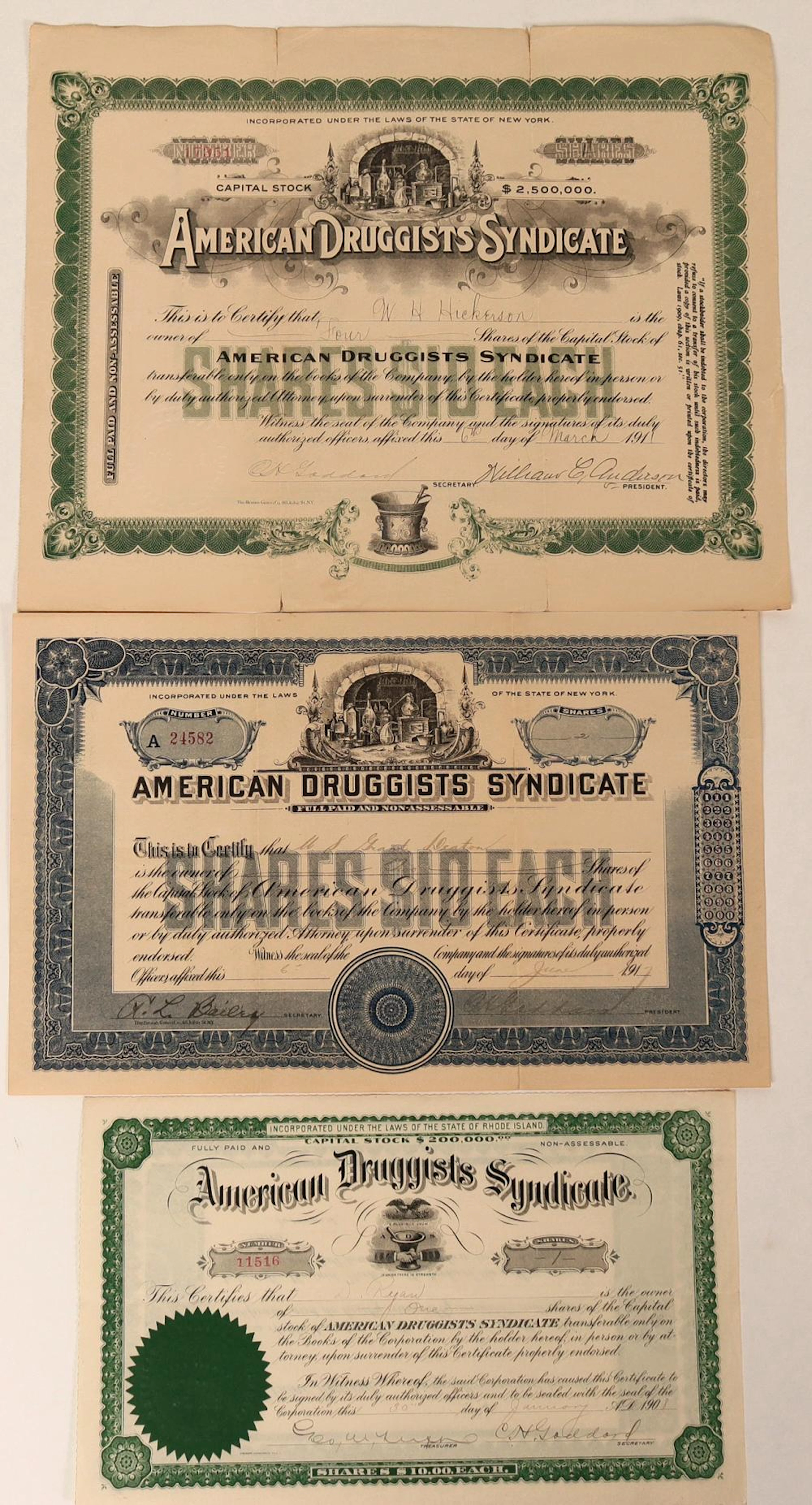 American Druggist Syndicate Stocks (123377)