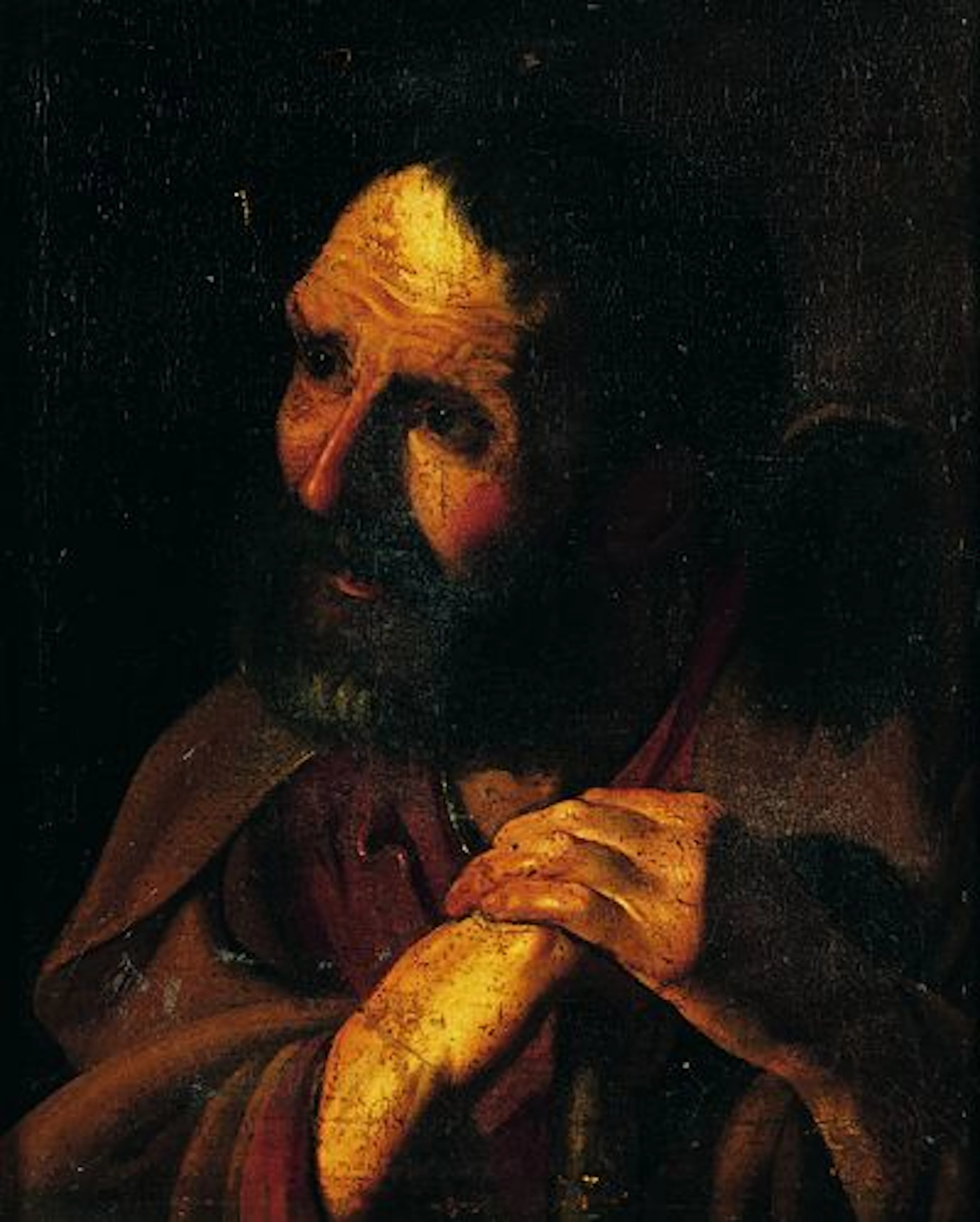 Attribué à Nicolas TOURNIER (1590-1660) Un buste de pèlerin Toile 50 x 41 cm