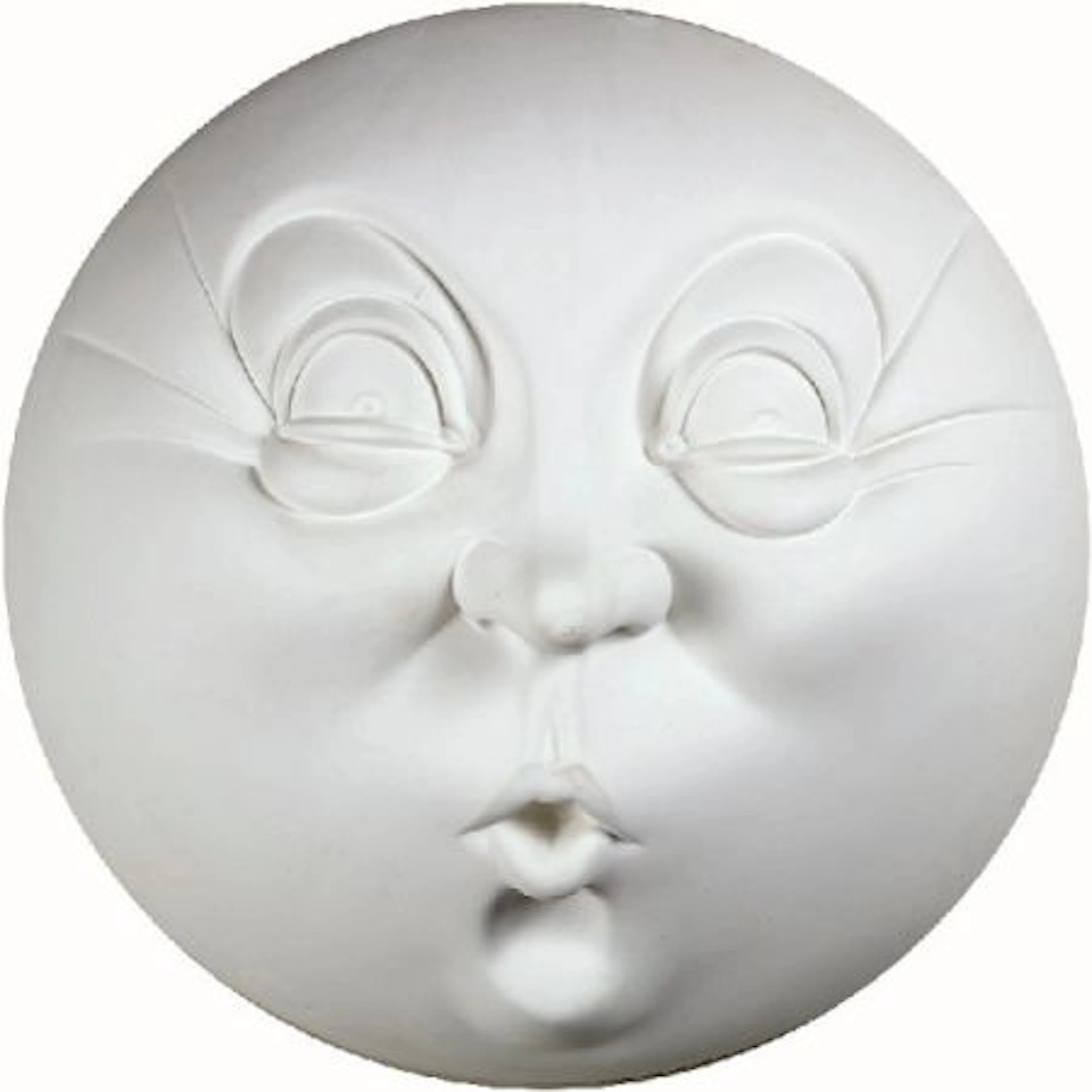 PIGEON La lune. Sculpture en plâtre dans le goût de Meliès. Diamètre