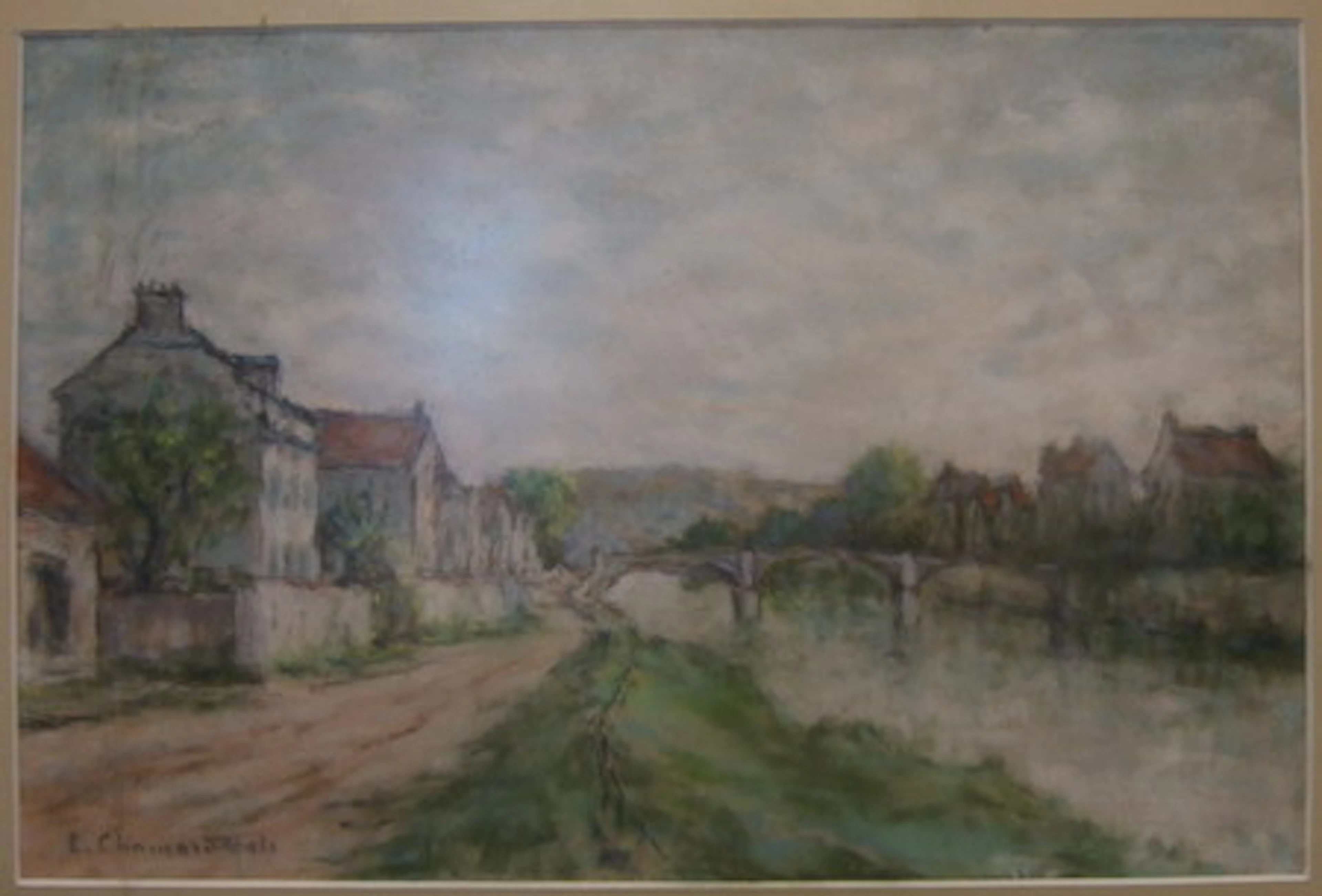 ERNEST PONTHIER DE CHAMAILLARD (1862-1930) Maisons au bord de