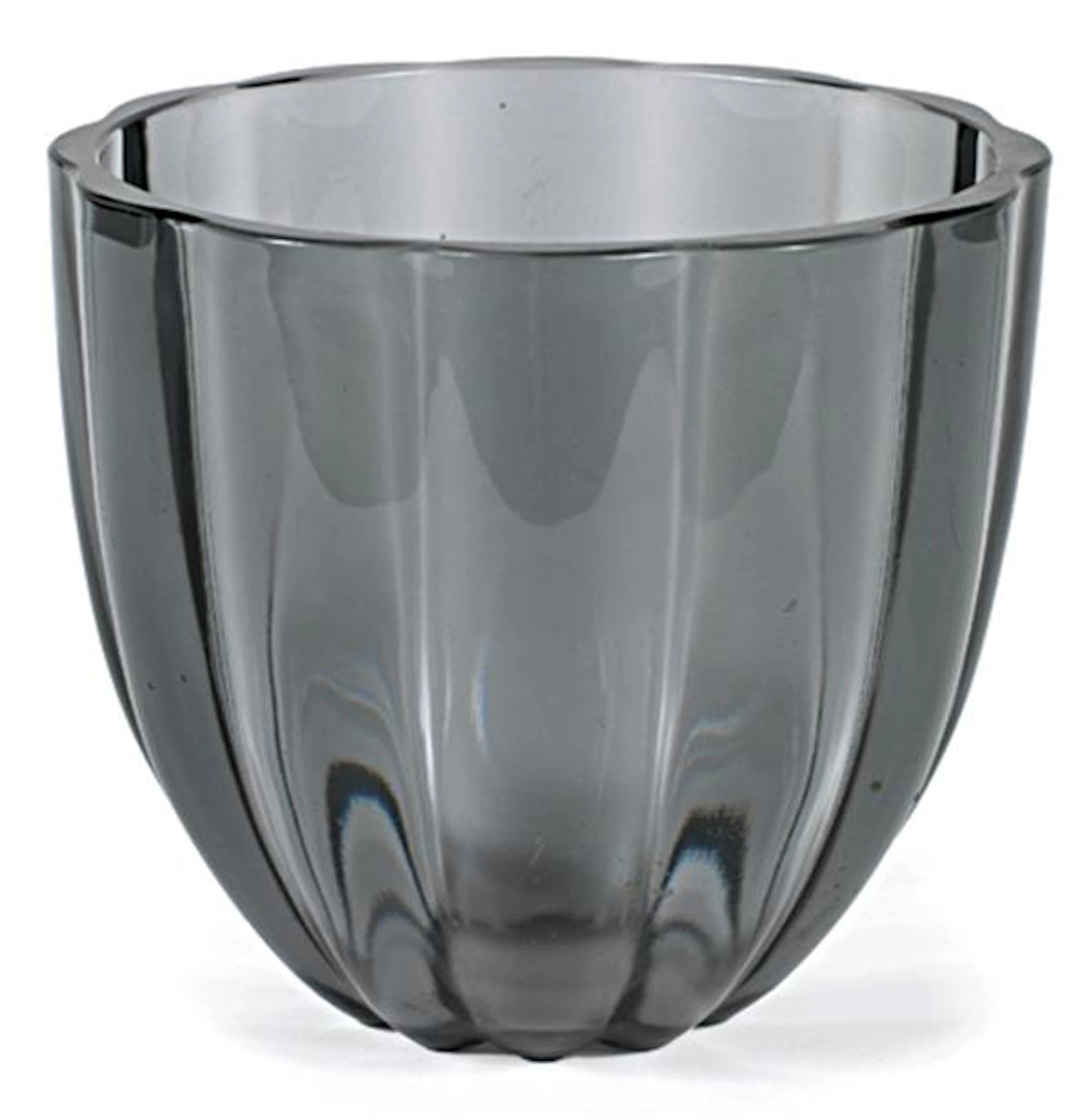 WILHELM WAGENFELD (1900-1990) Coupe évasée en verre fumé à décor