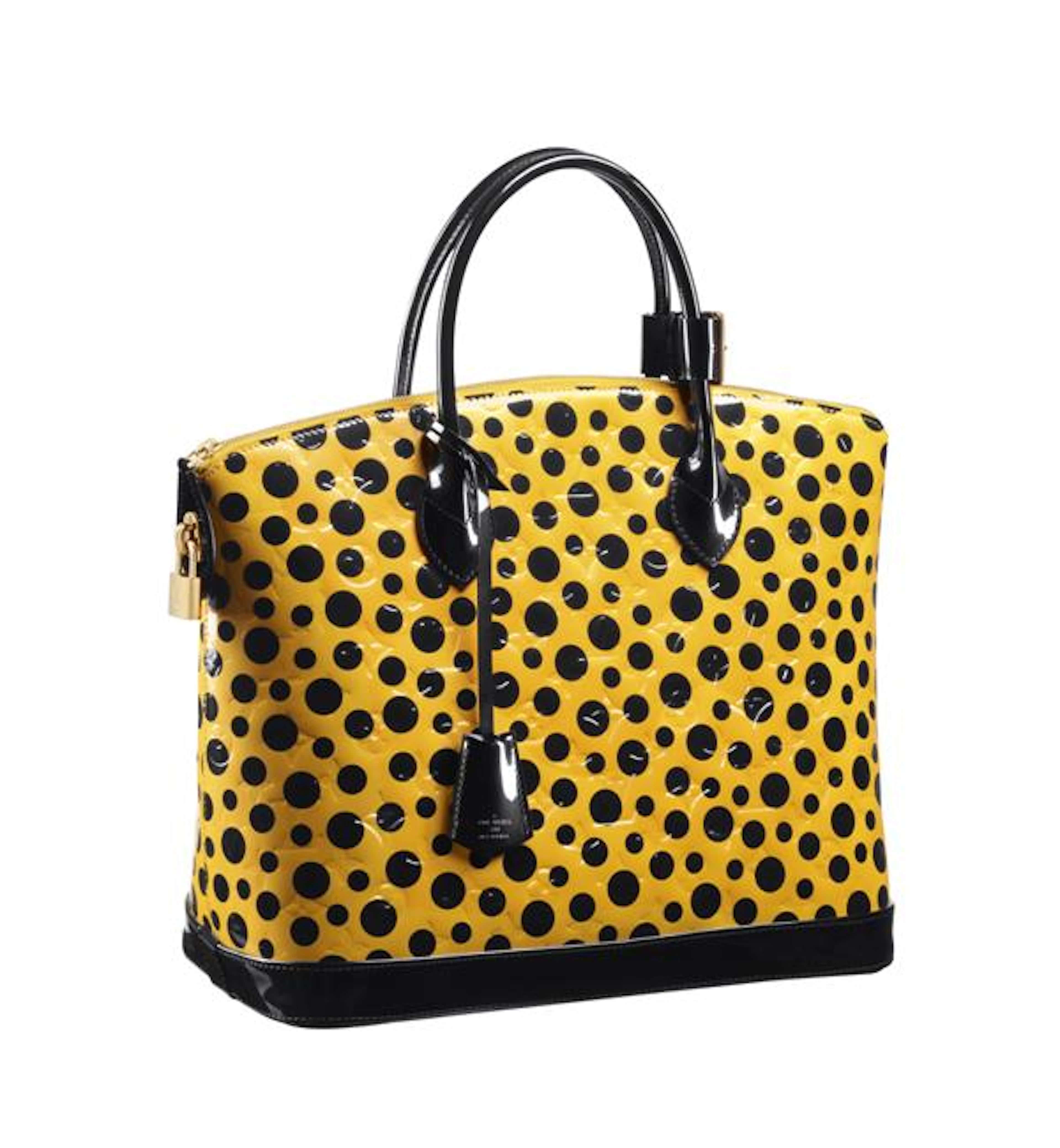 Louis Vuitton Lockit MM Monogram Vernis Dots Infinity Jaune Signé