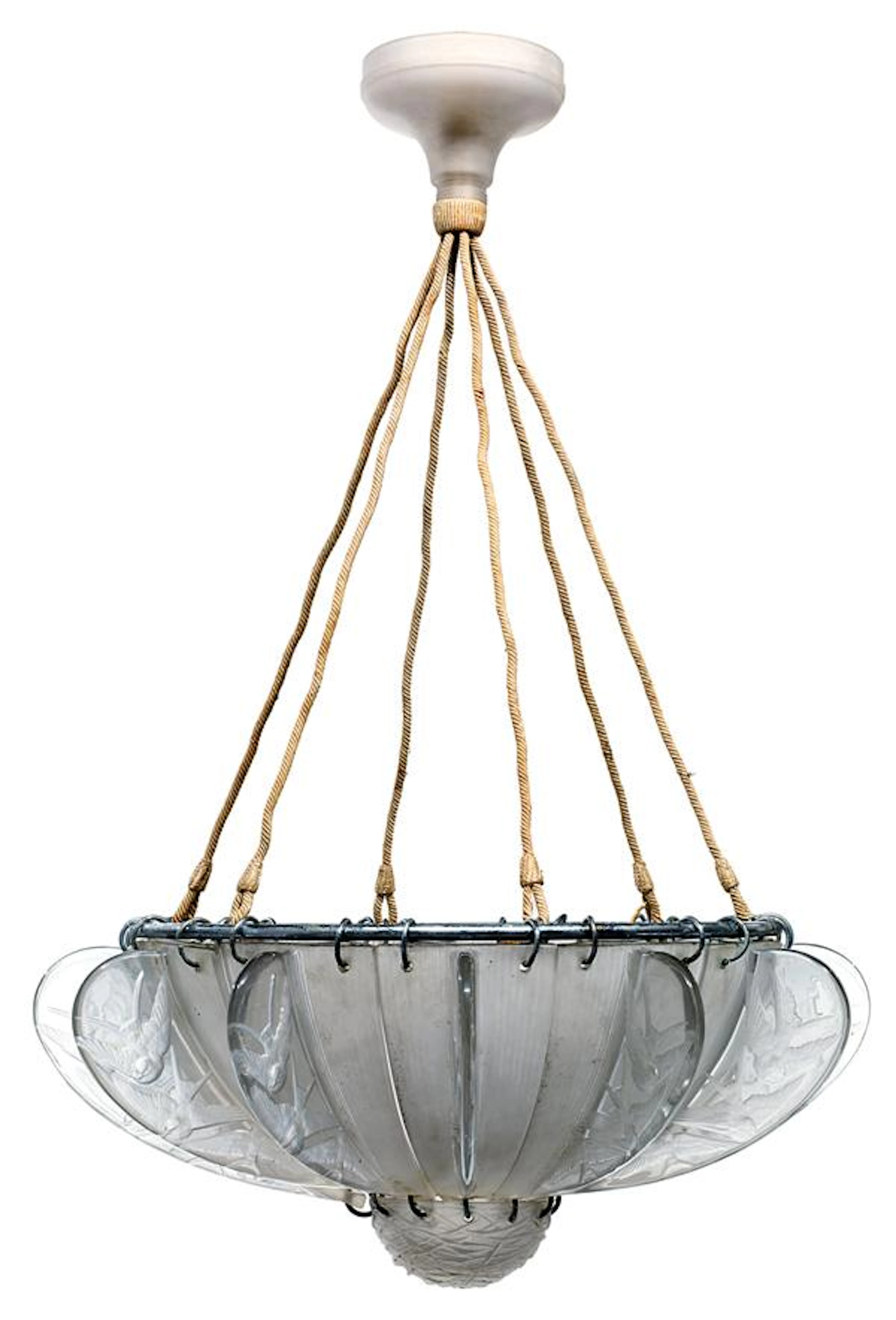 René LALIQUE (1860-1945) Suspension "Hirondelles"