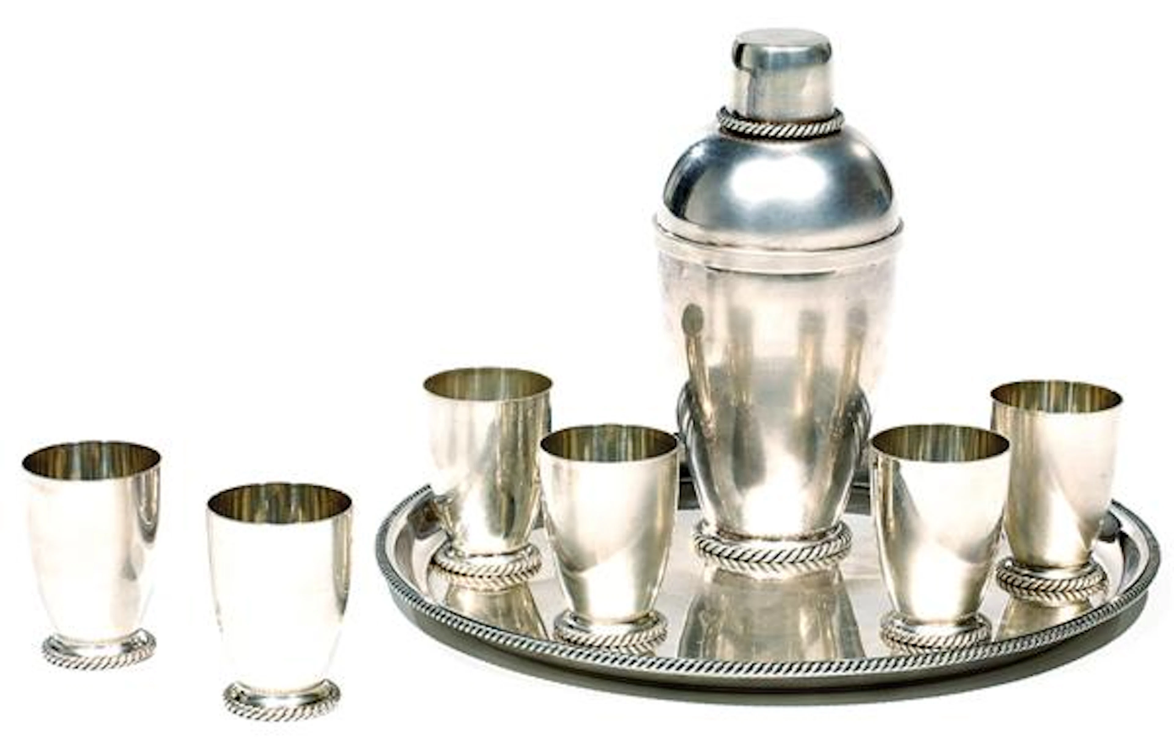 WOLFERS FRèRES Élégant service à cocktail en argent