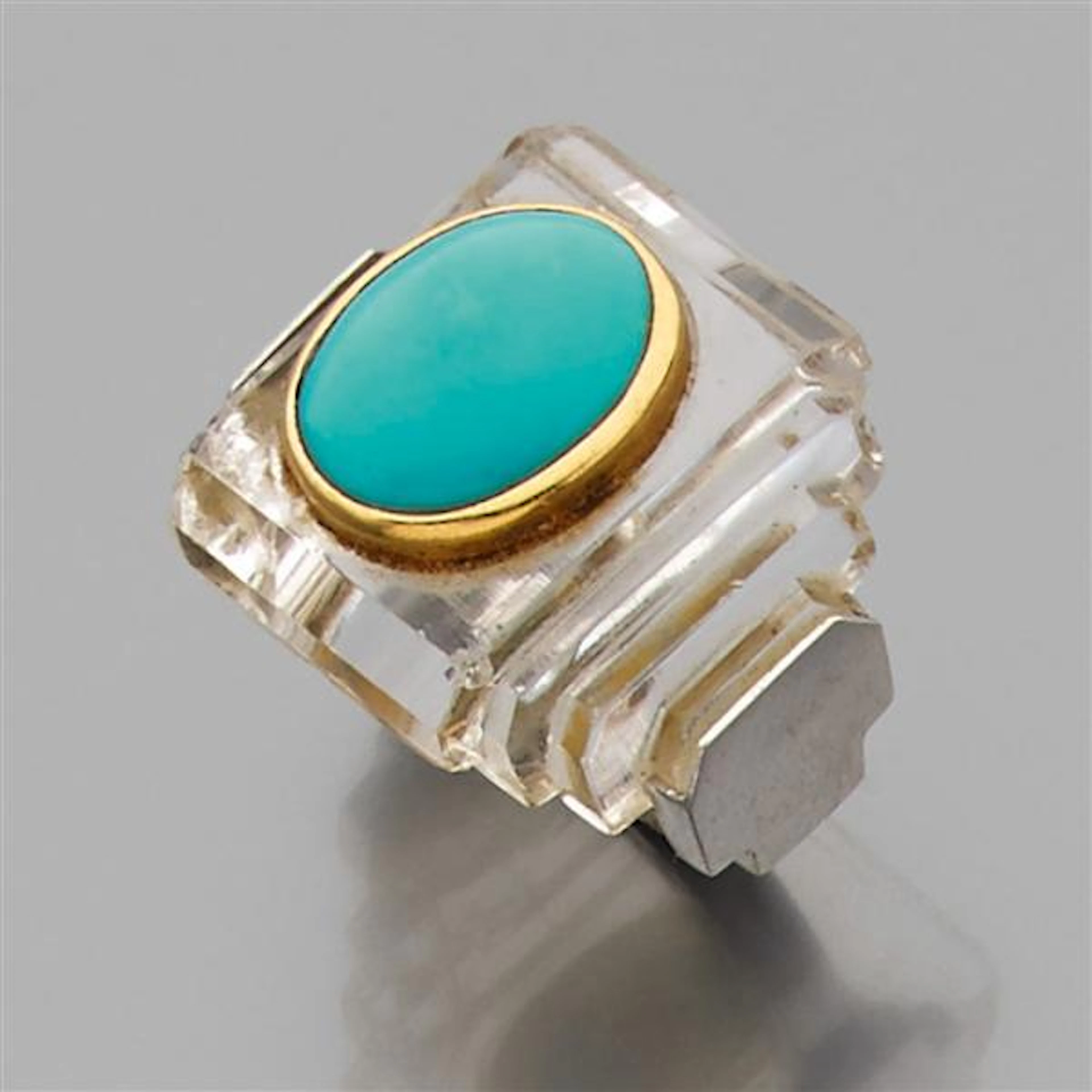 René BOIVIN Années 1935 Bague turquoise Elle est en forme de