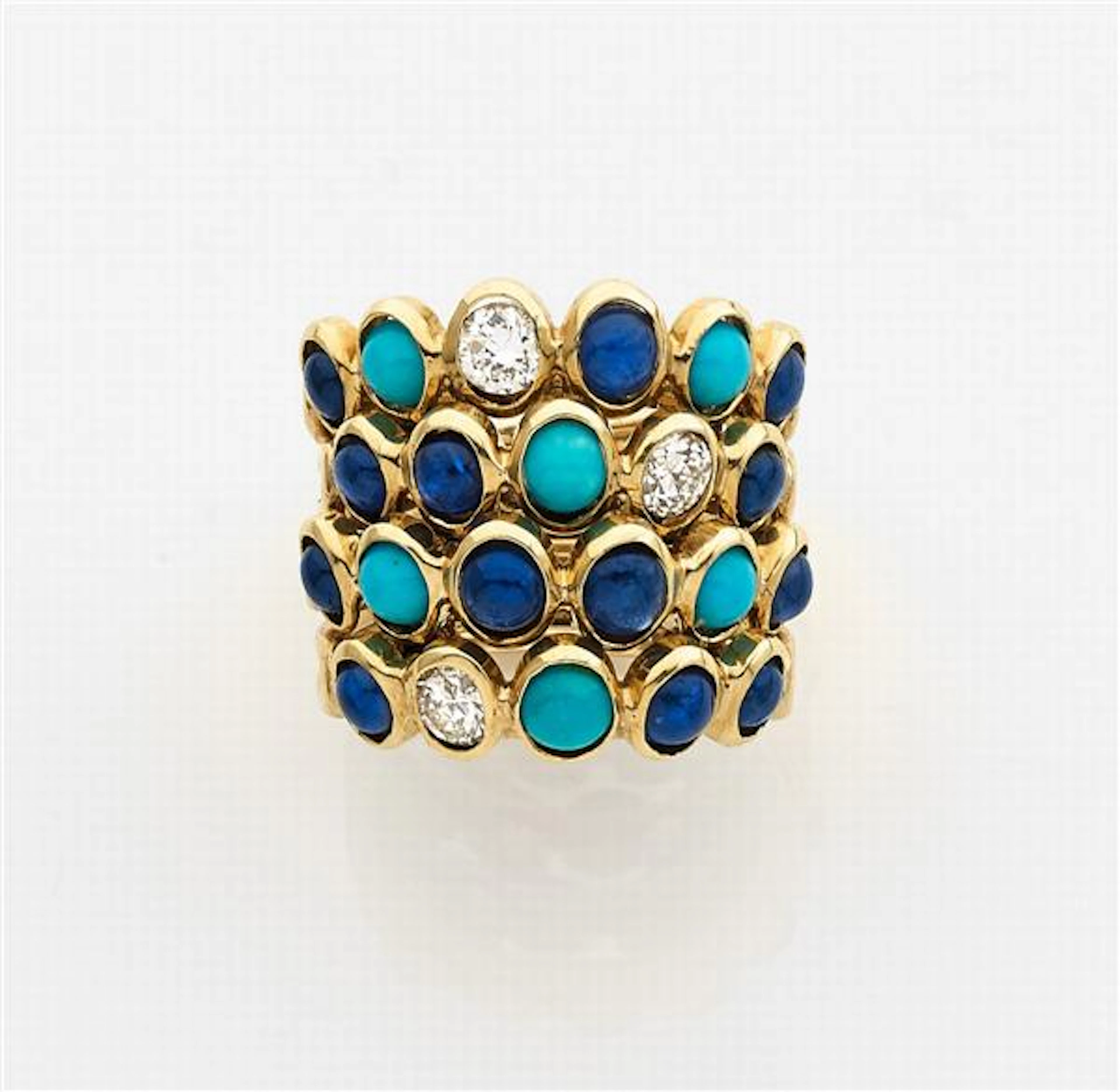 René Boivin Années 1950 Bague modèle “quatre corps” Formée de