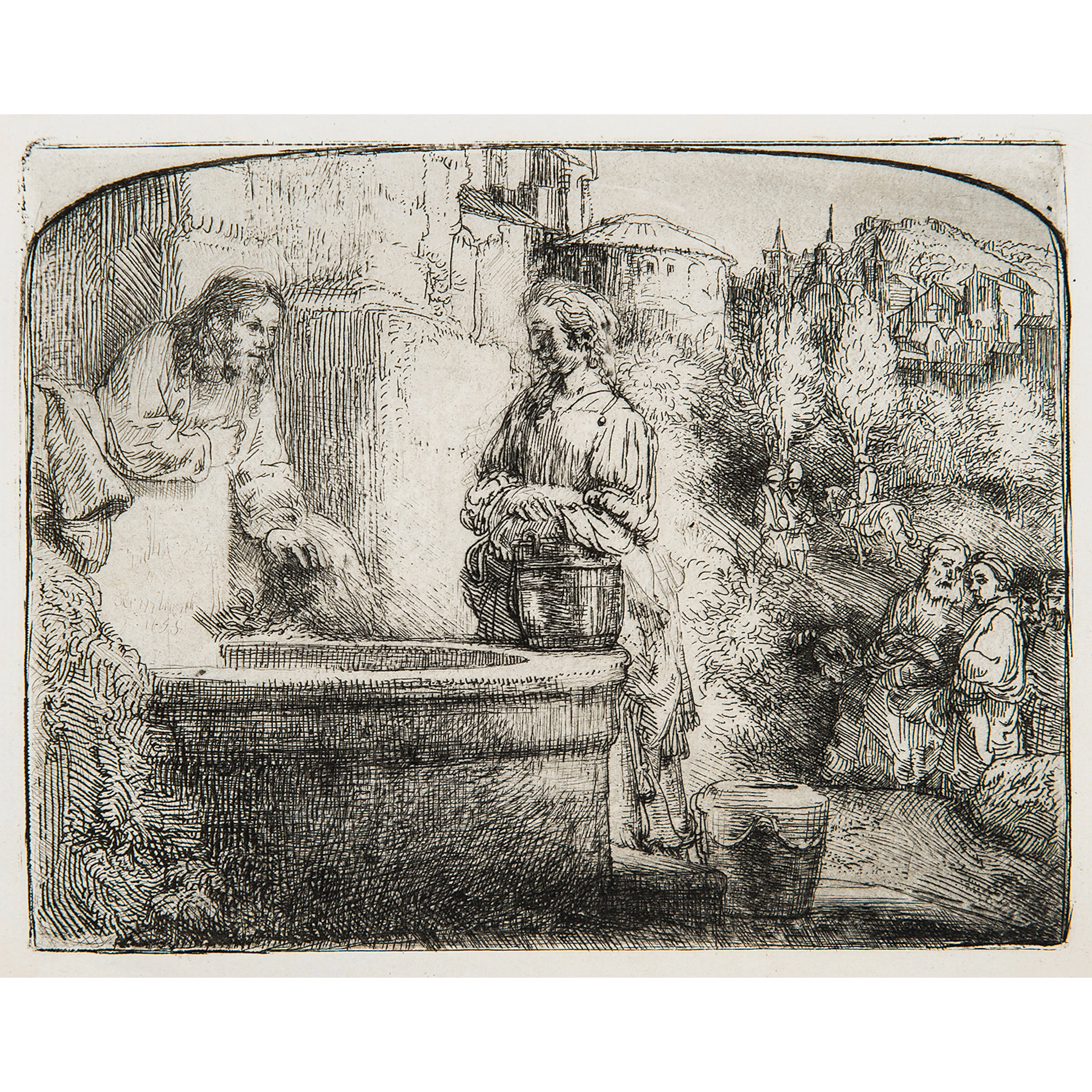 REMBRANDT VAN RIJN (1606-1669) LE CHRIST ET LA SAMARITAINE