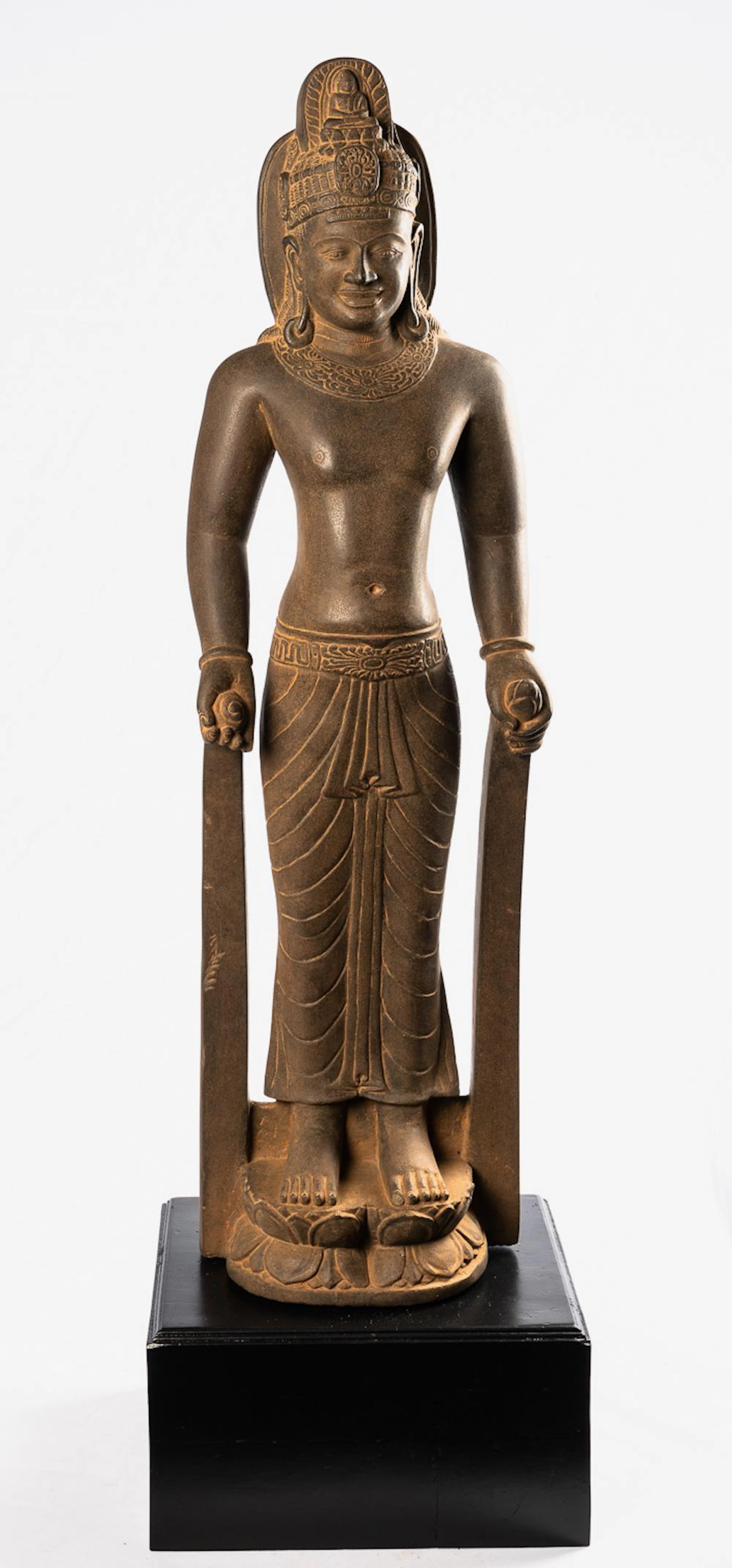 Antique Phnom Da Style Stone Guimet Museum Bodhisattva Avalokiteshvara-101cm/40"