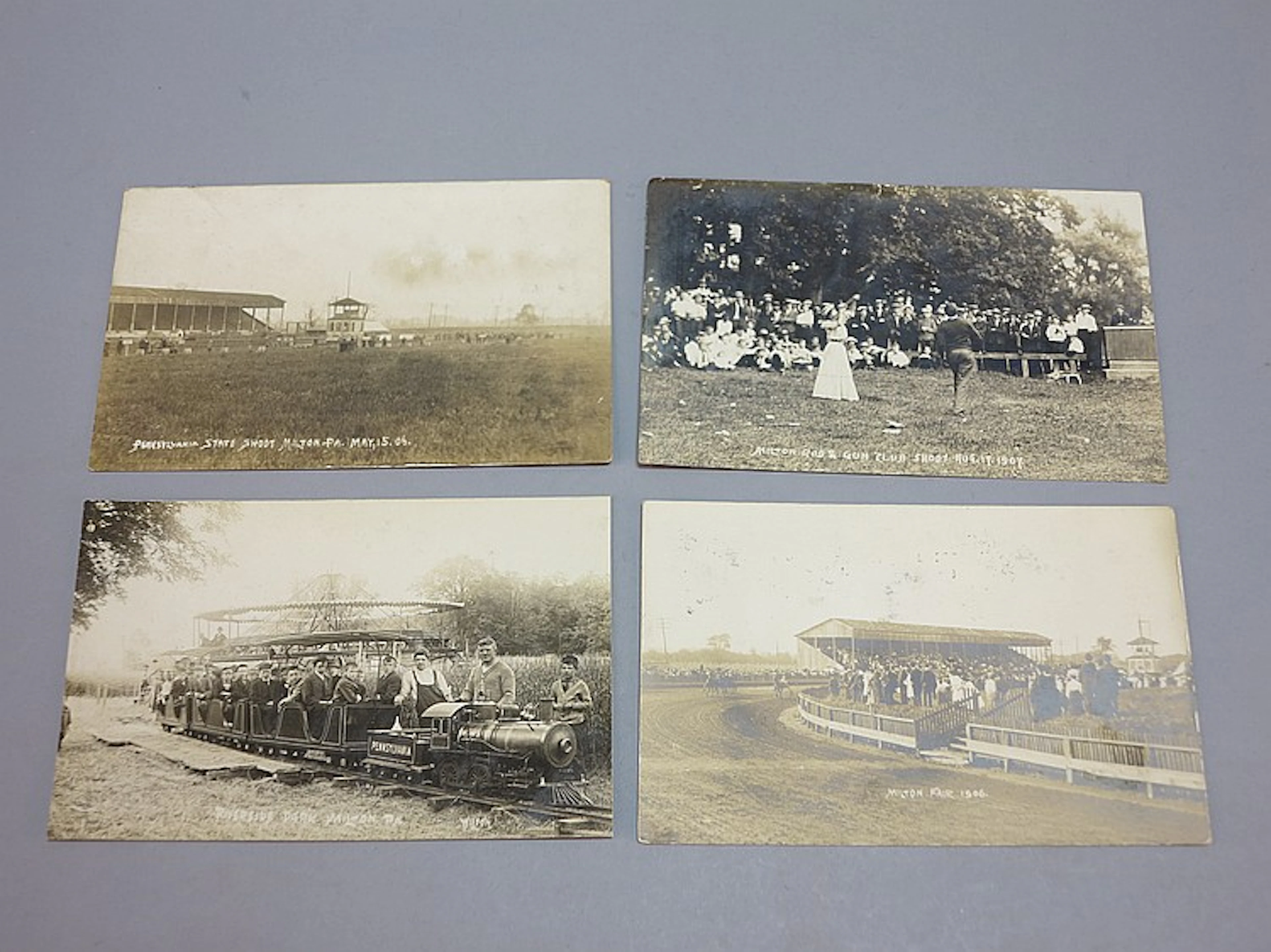 (4) Milton PA Photo Postcards, Rod & Gun Club Shoot