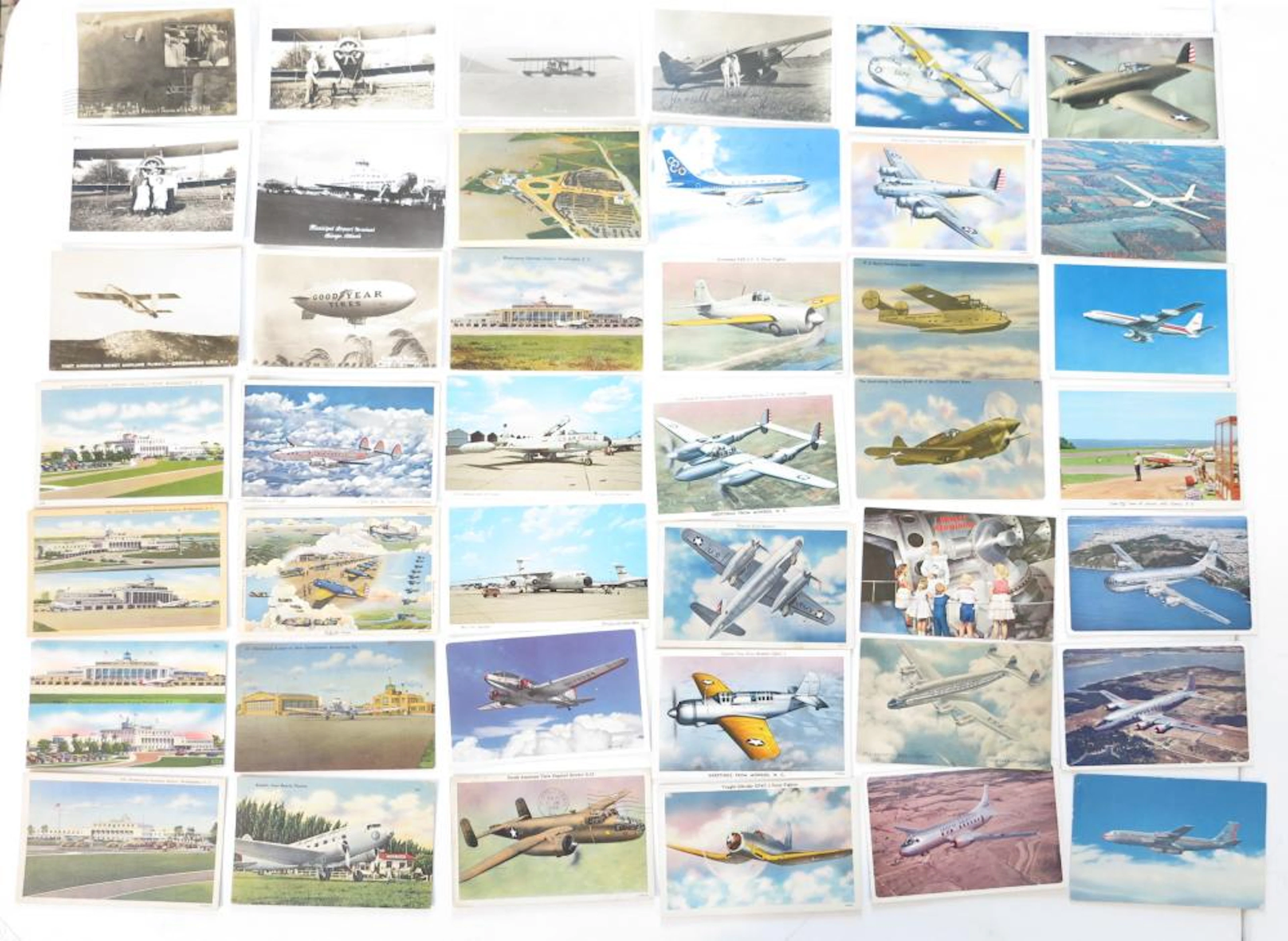 (105+-) Airplane, Zepplin & Blimp Transportation Photo Postcards & Postcards.