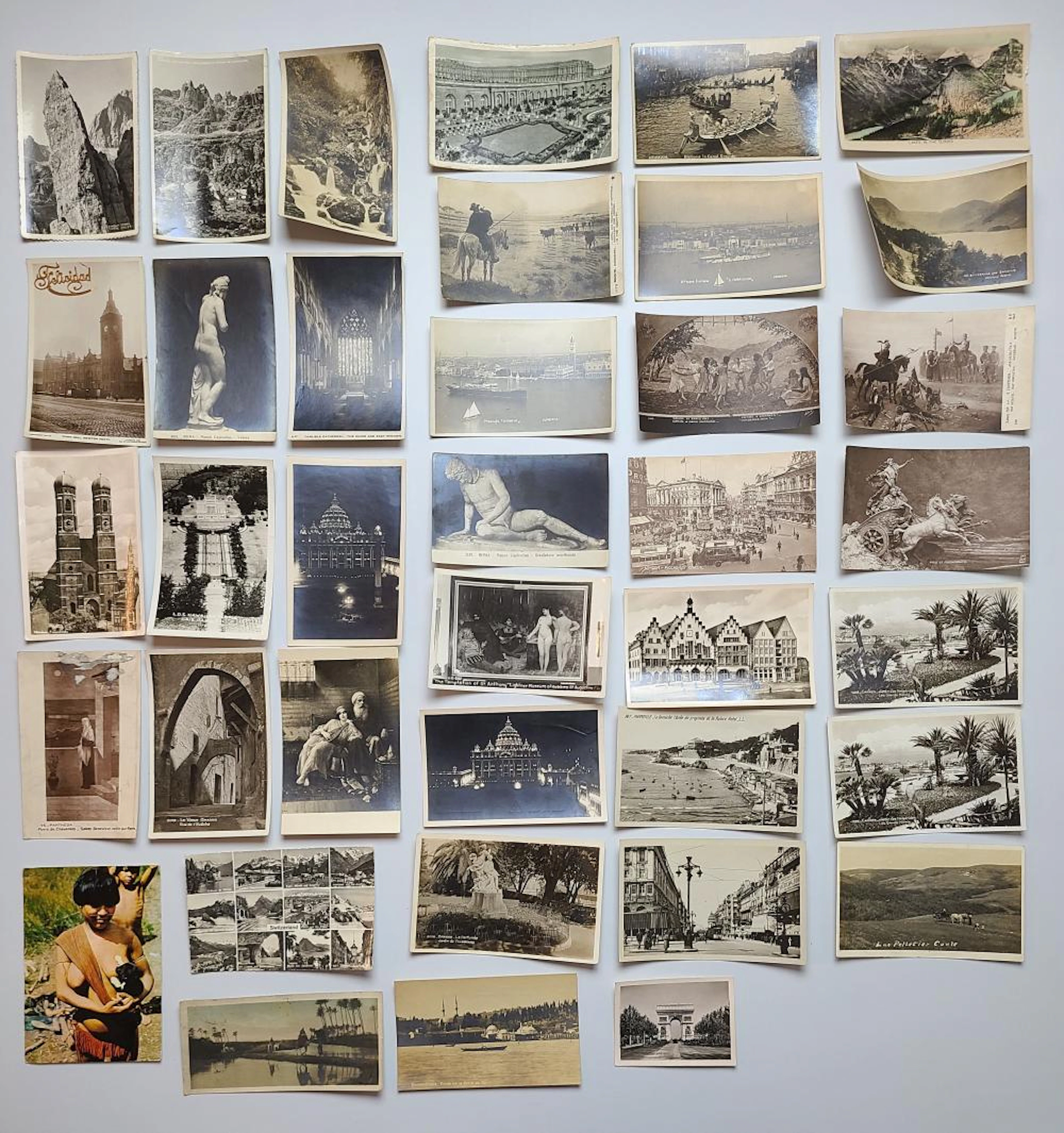(37) Foreign Mostly European Photo Postcards
