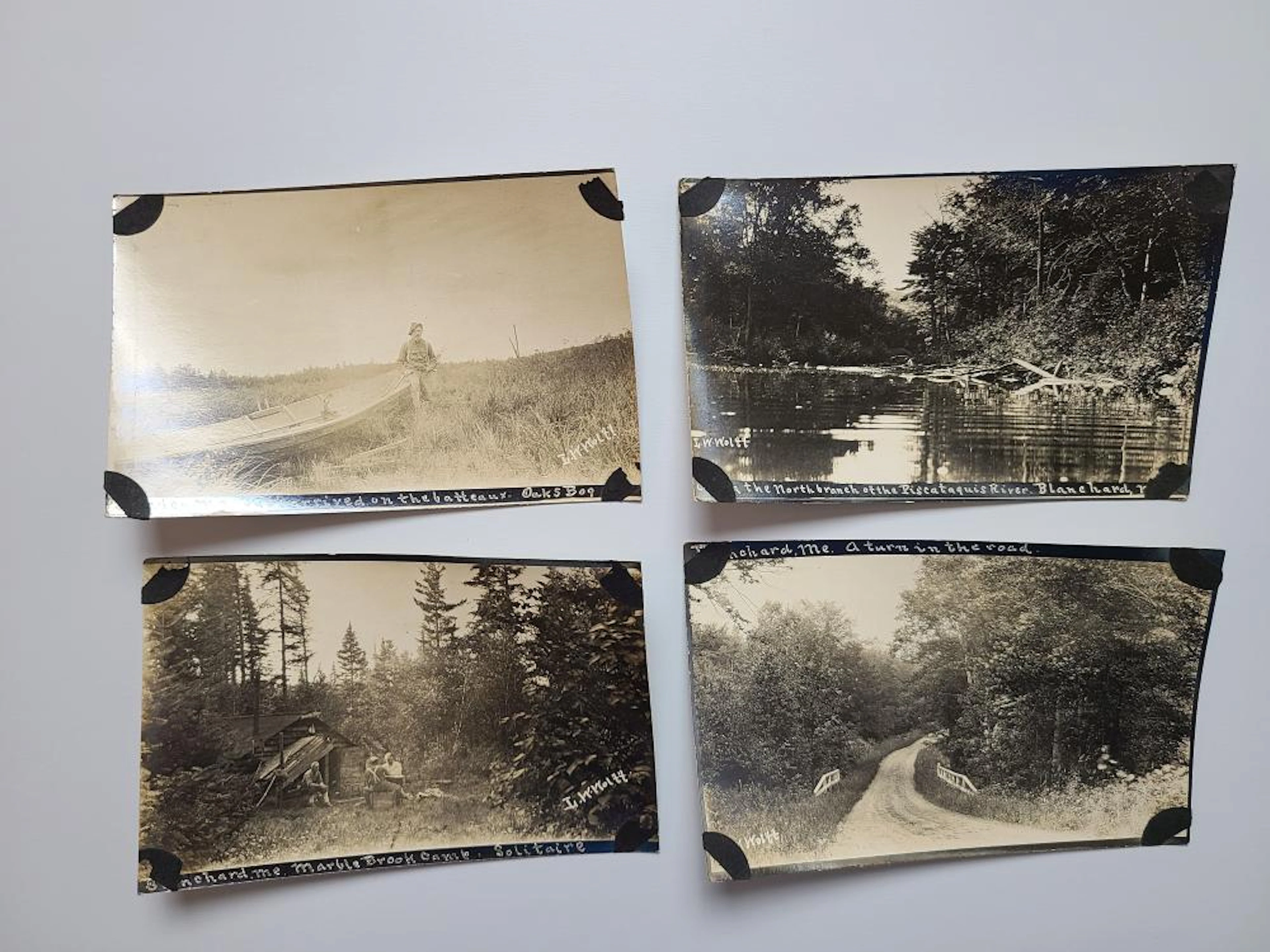 (4) Blanchard Maine Photo Postcards from Fishing Trip