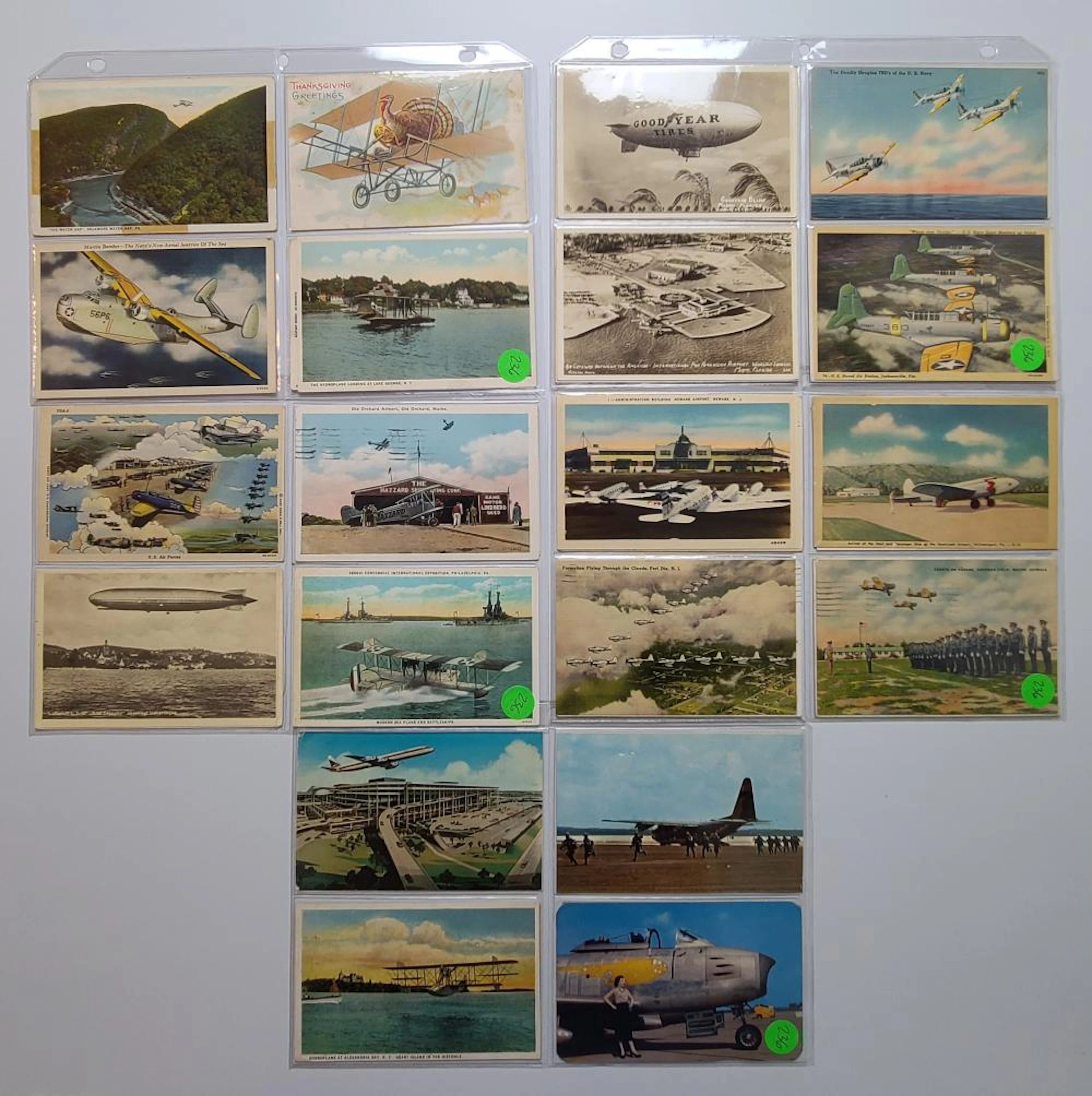 (39) Airplane and Zeppelin Themed Postcards