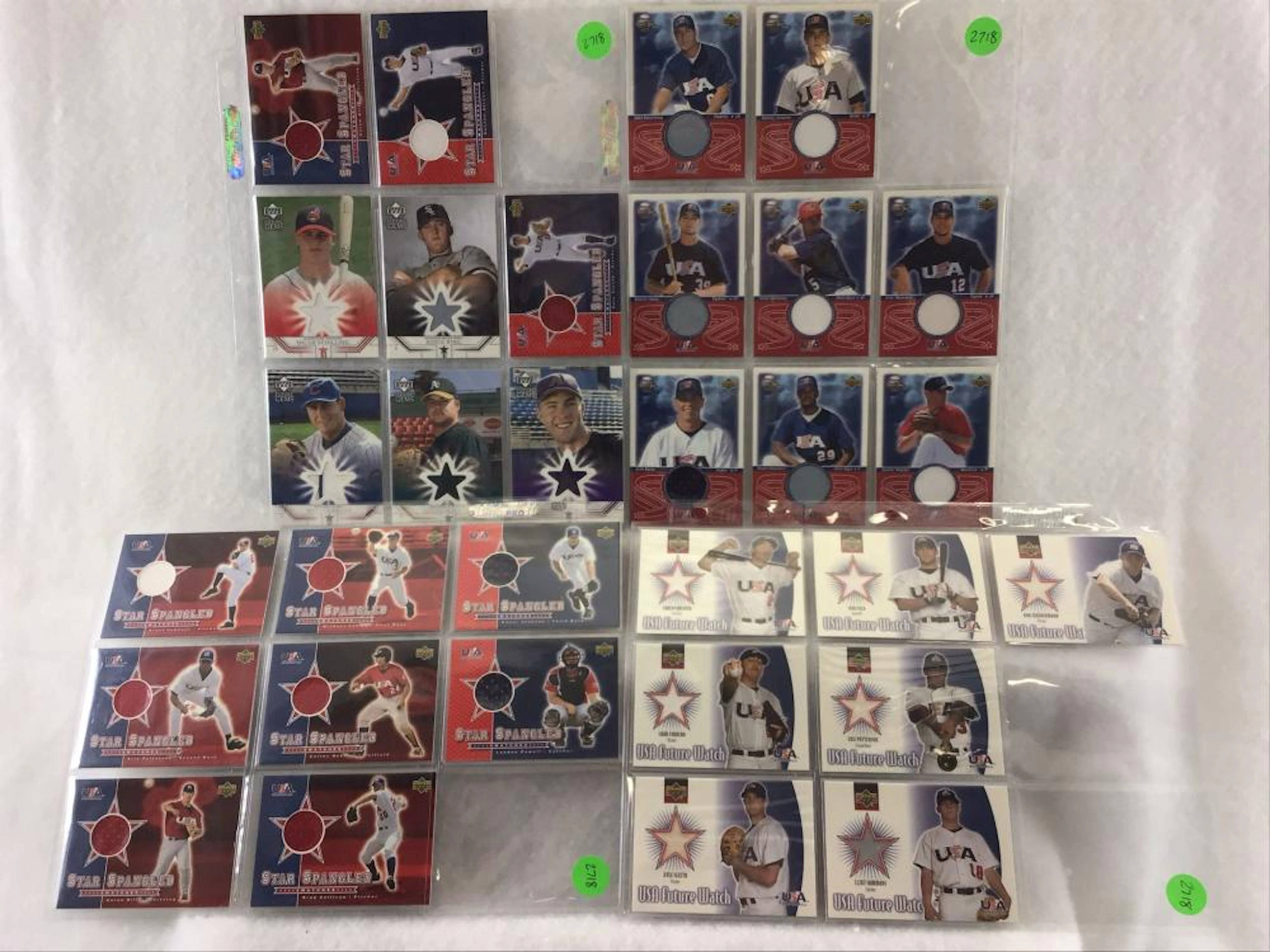 (31) 2002 Upper Deck USA Baseball and Futrue Gems Relic...