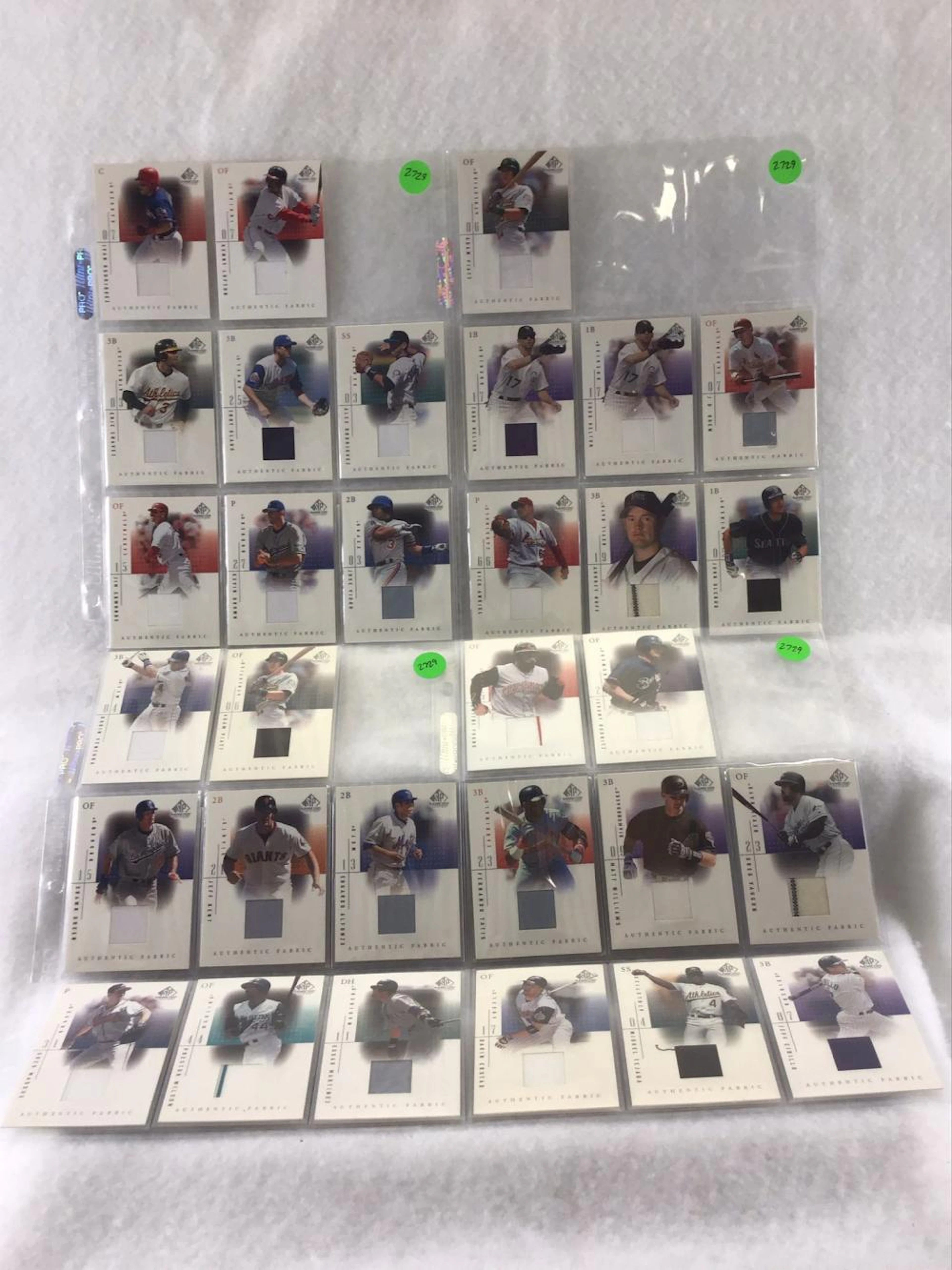 (31) 2001 Upper Deck SP Game Used Edition Relic Game Used Jersey Baseball Cards