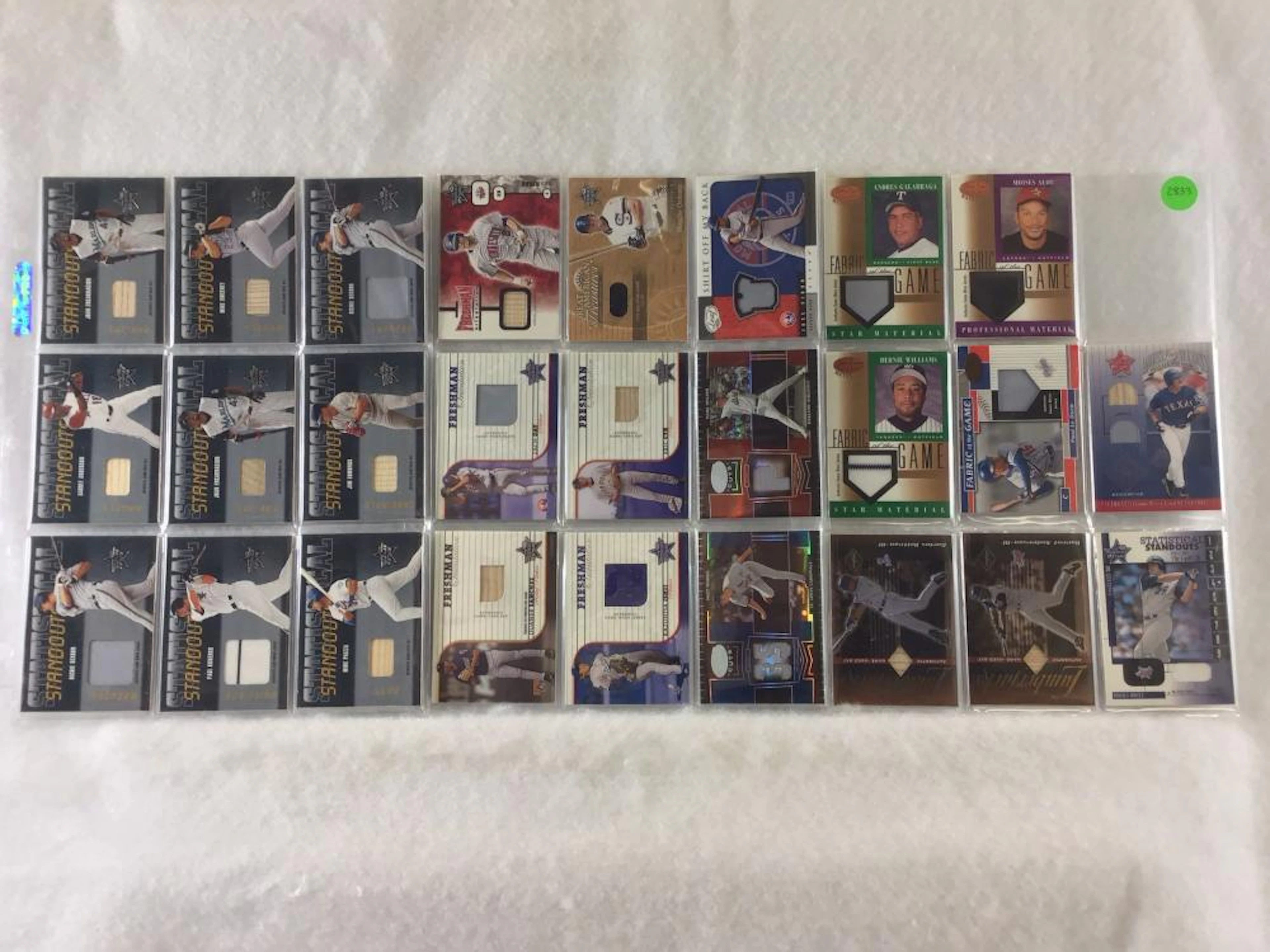 (26) 2001-2005 Donruss Leaf Relic Game Used Jersey and Bat Baseball Cards