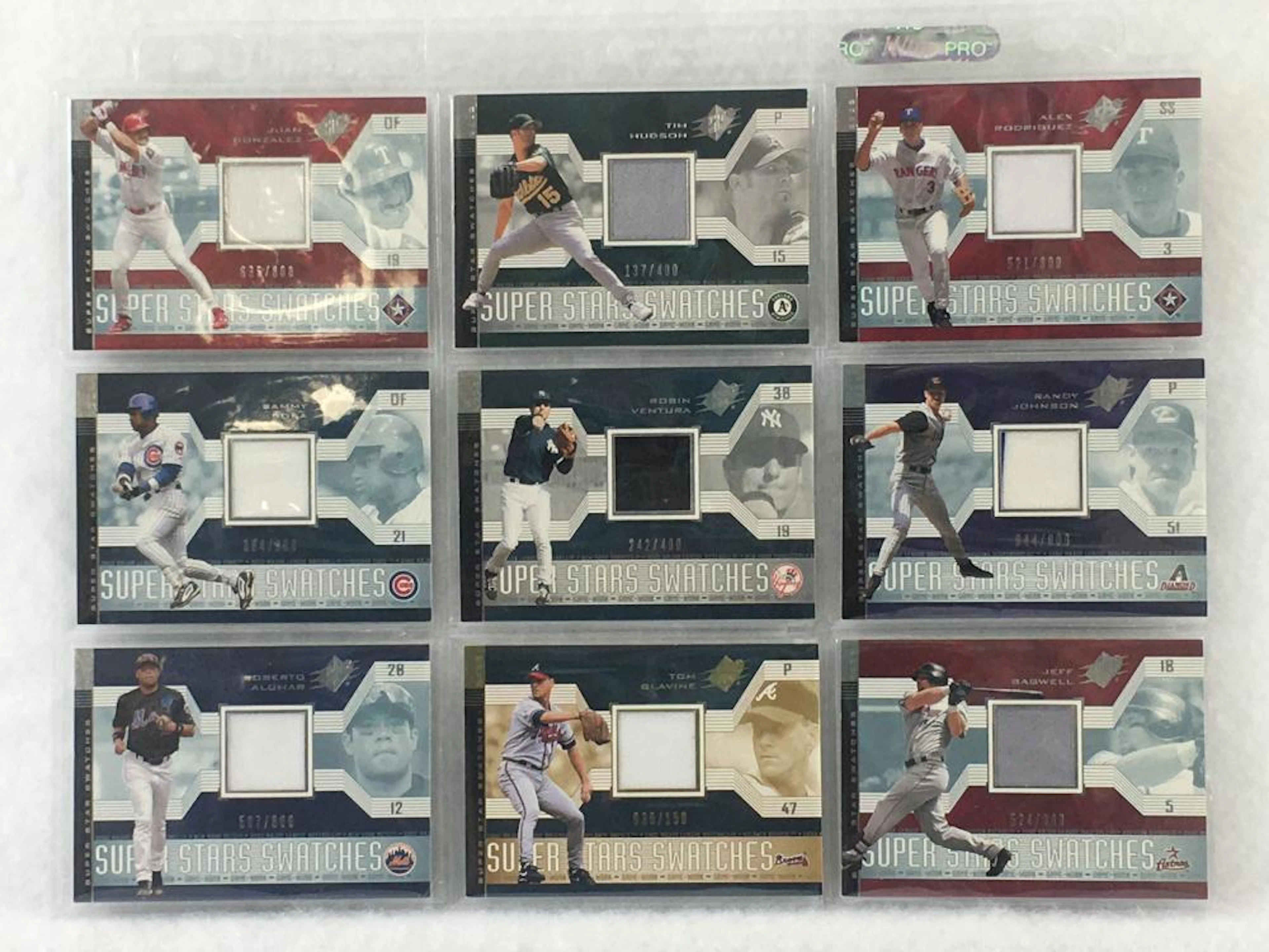 (9) 2002 Upper Deck SPX Super Stars Swatches Numbered...