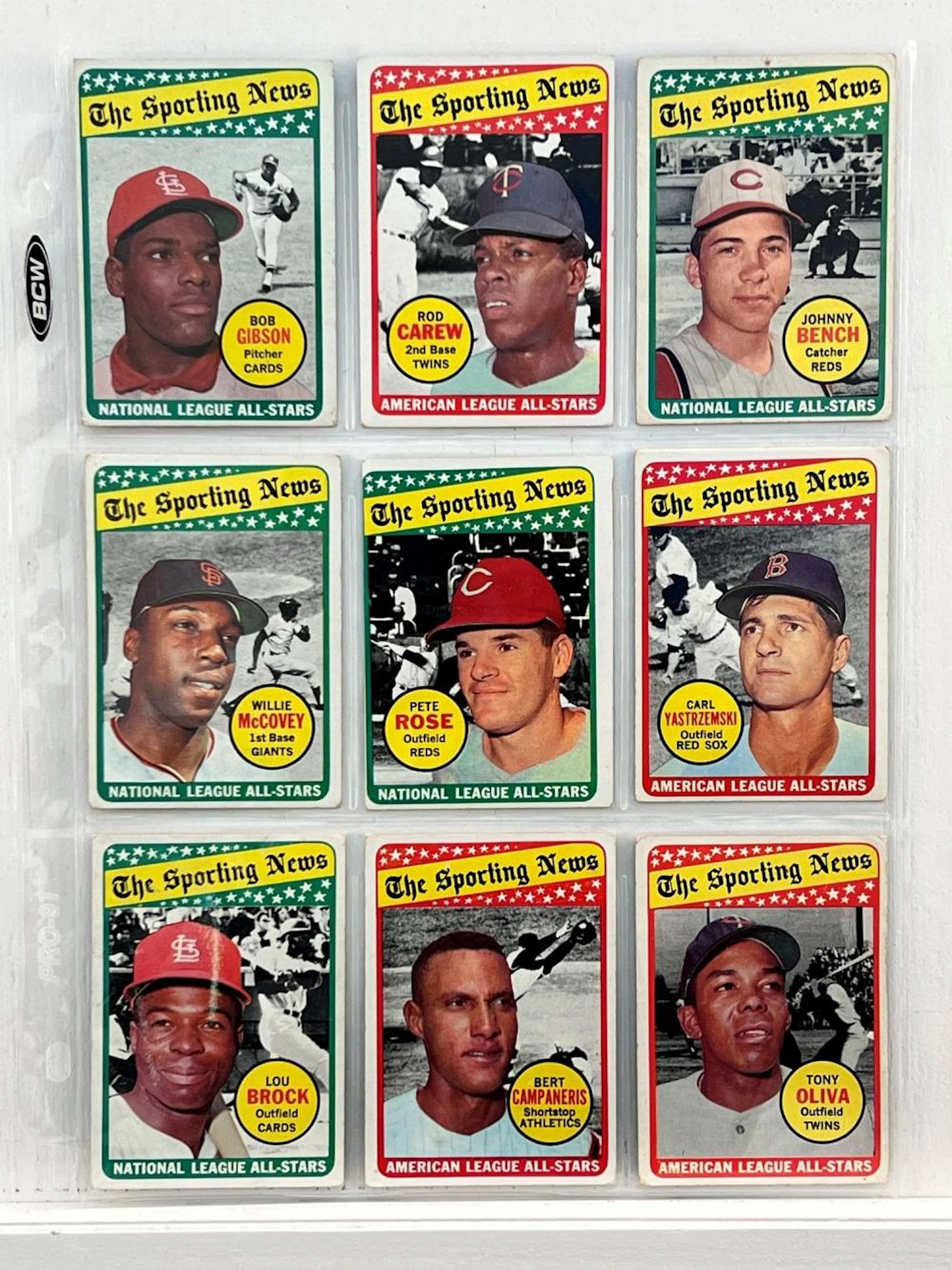 (9) 1969 Topps All-Star Baseball Cards