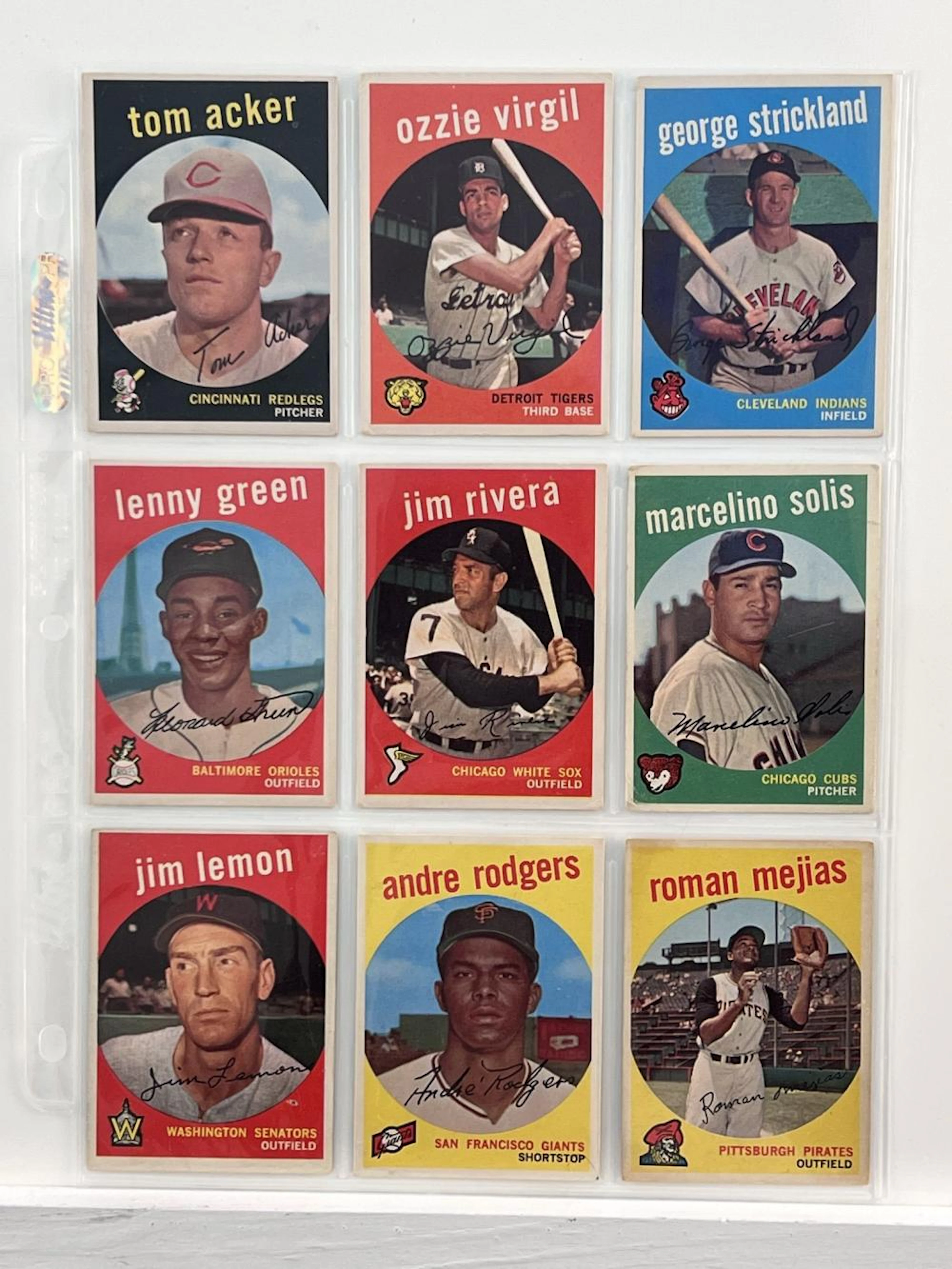(9) 1959 Topps Baseball Cards