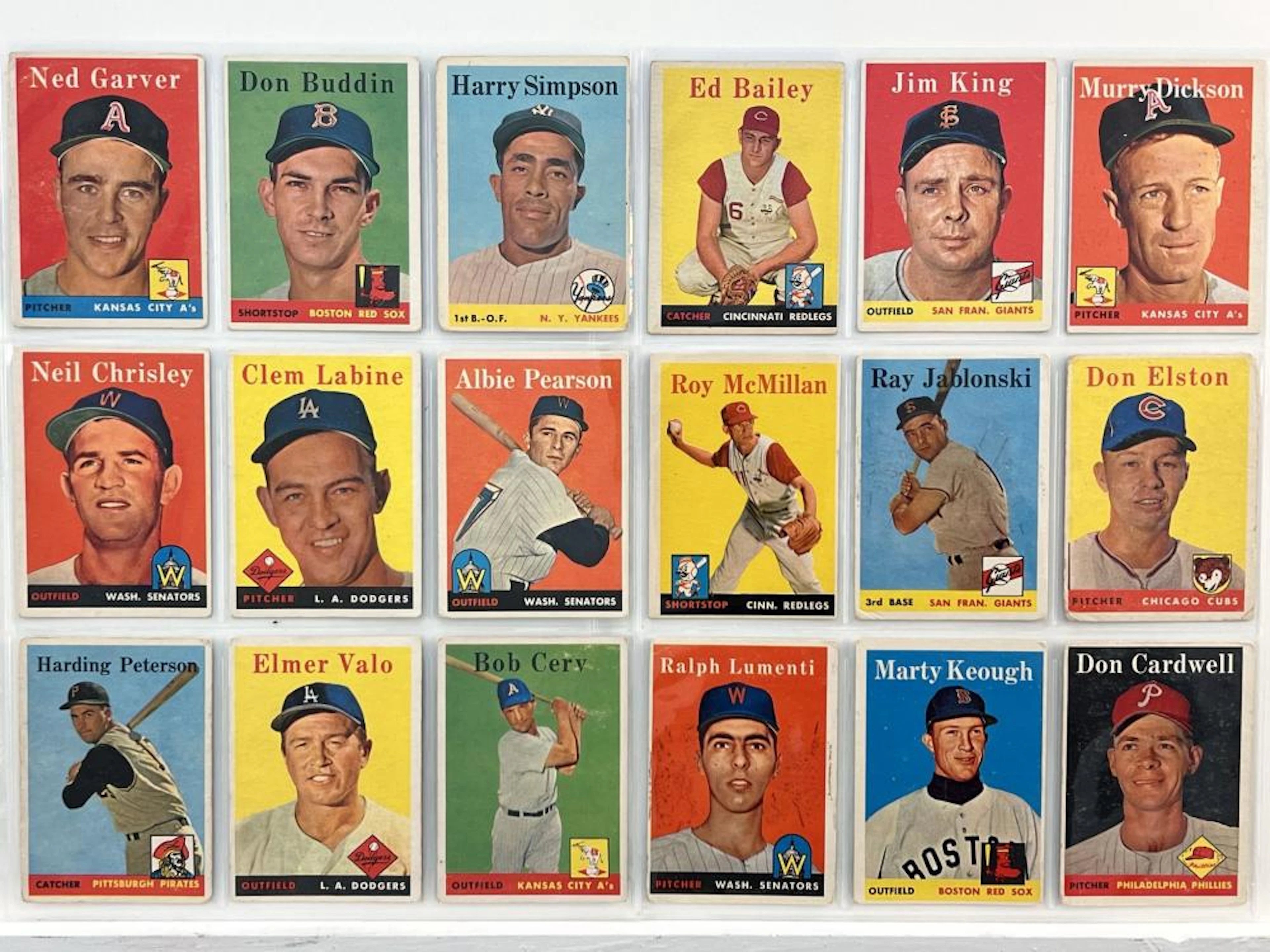 (18) 1958 Topps Baseball Cards