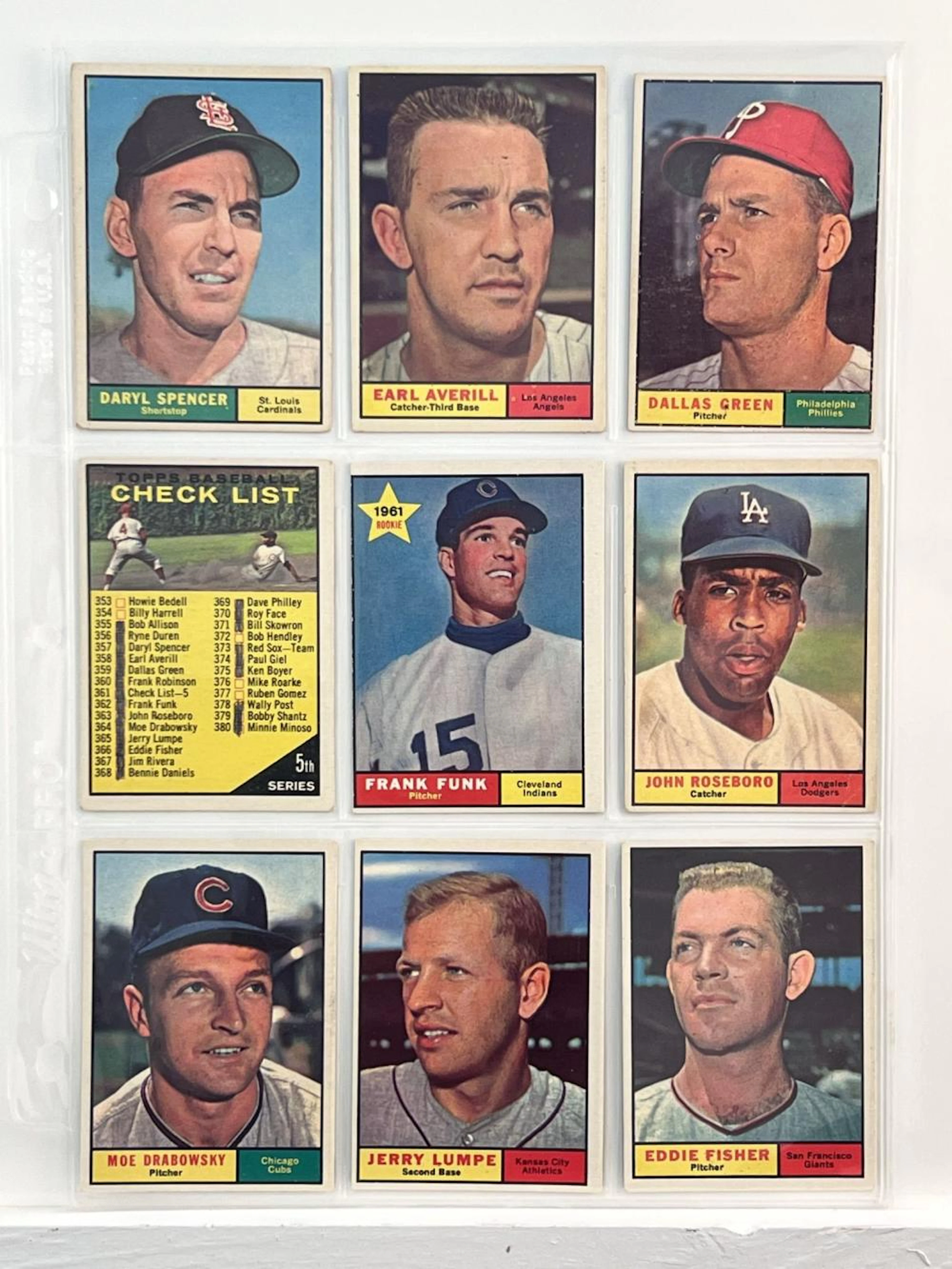 (9) 1961 Topps Baseball Cards