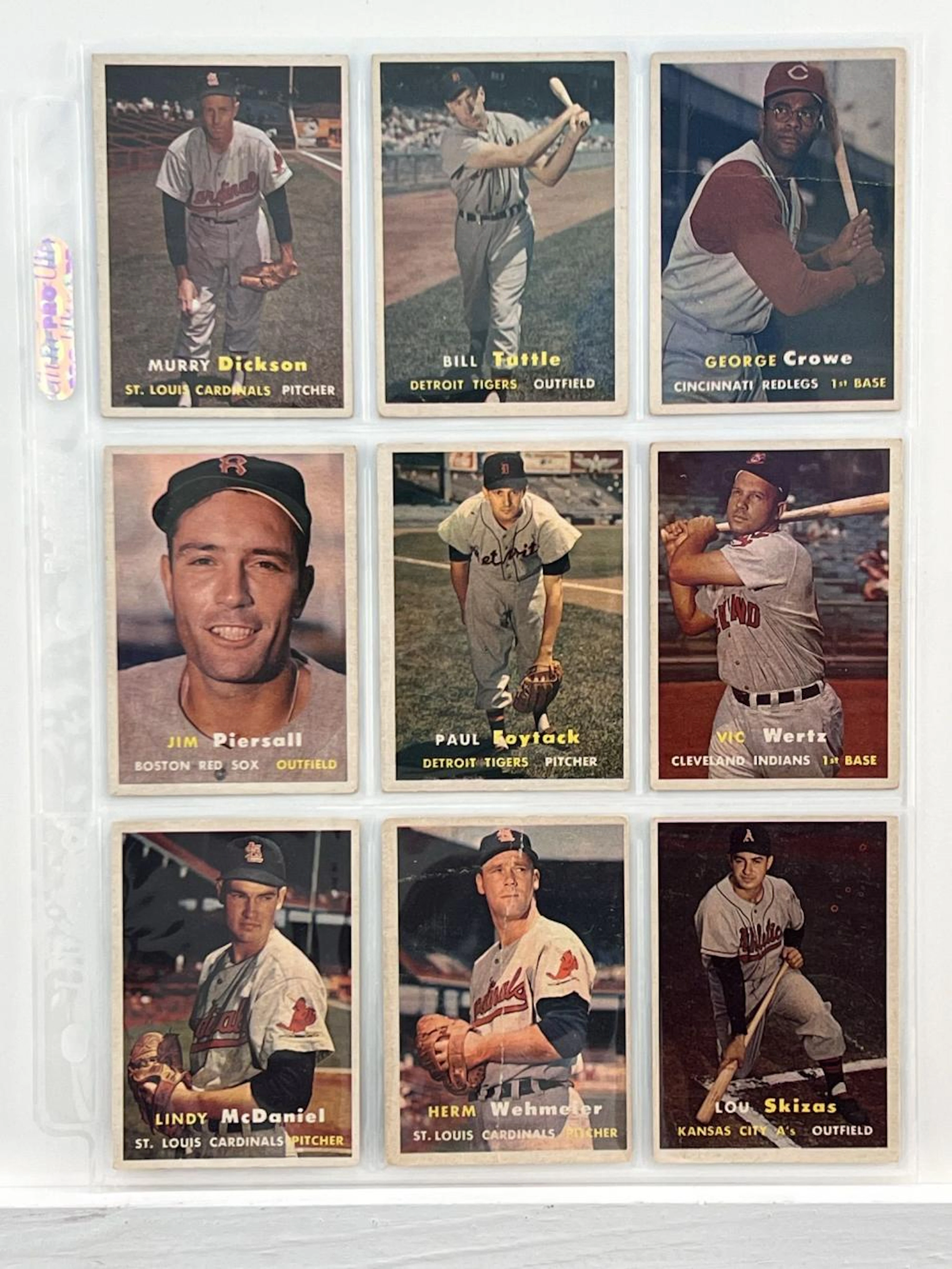 (9) 1957 Topps Baseball Cards