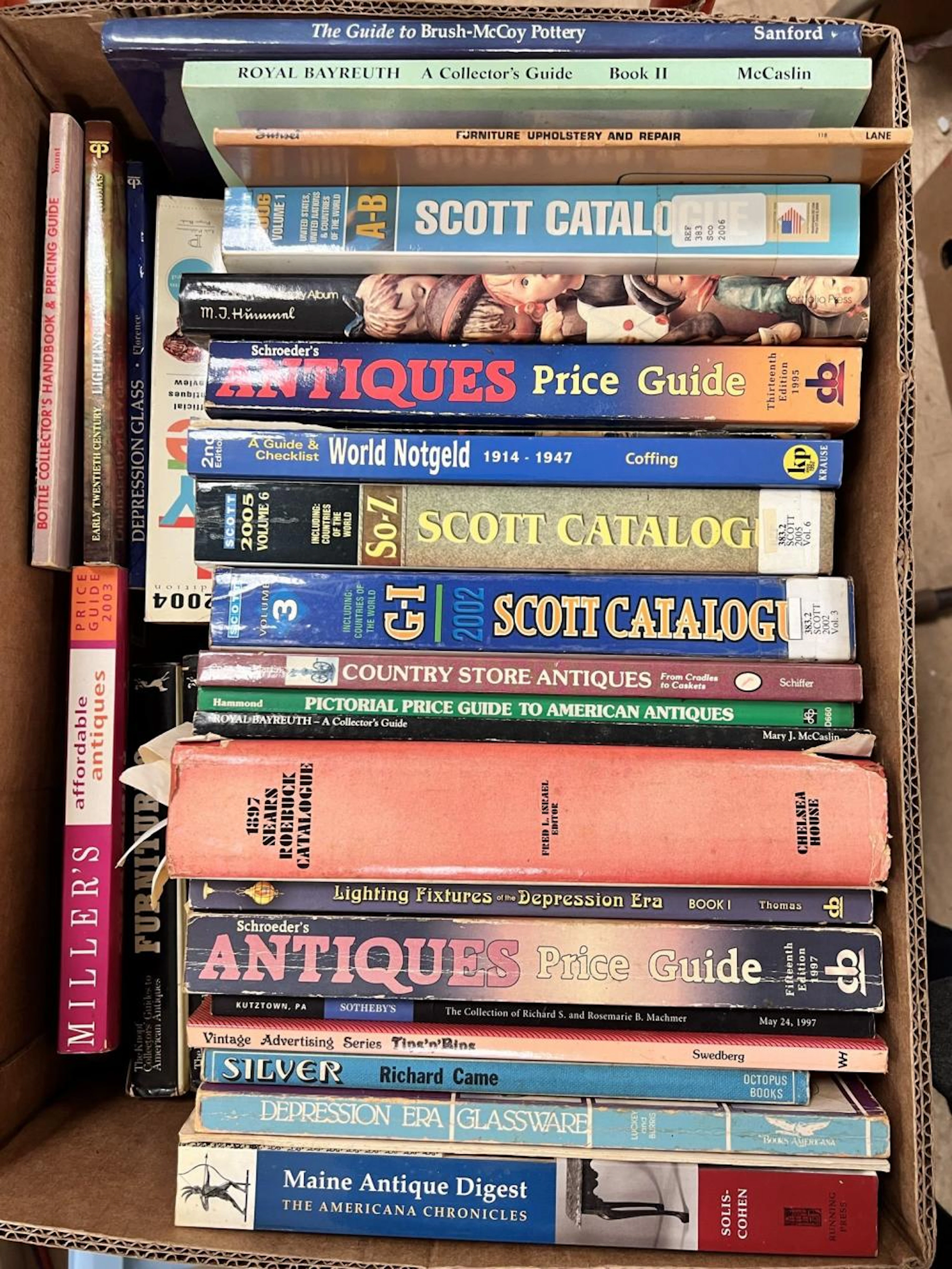 Box Lot of Antique Price Guides and Books