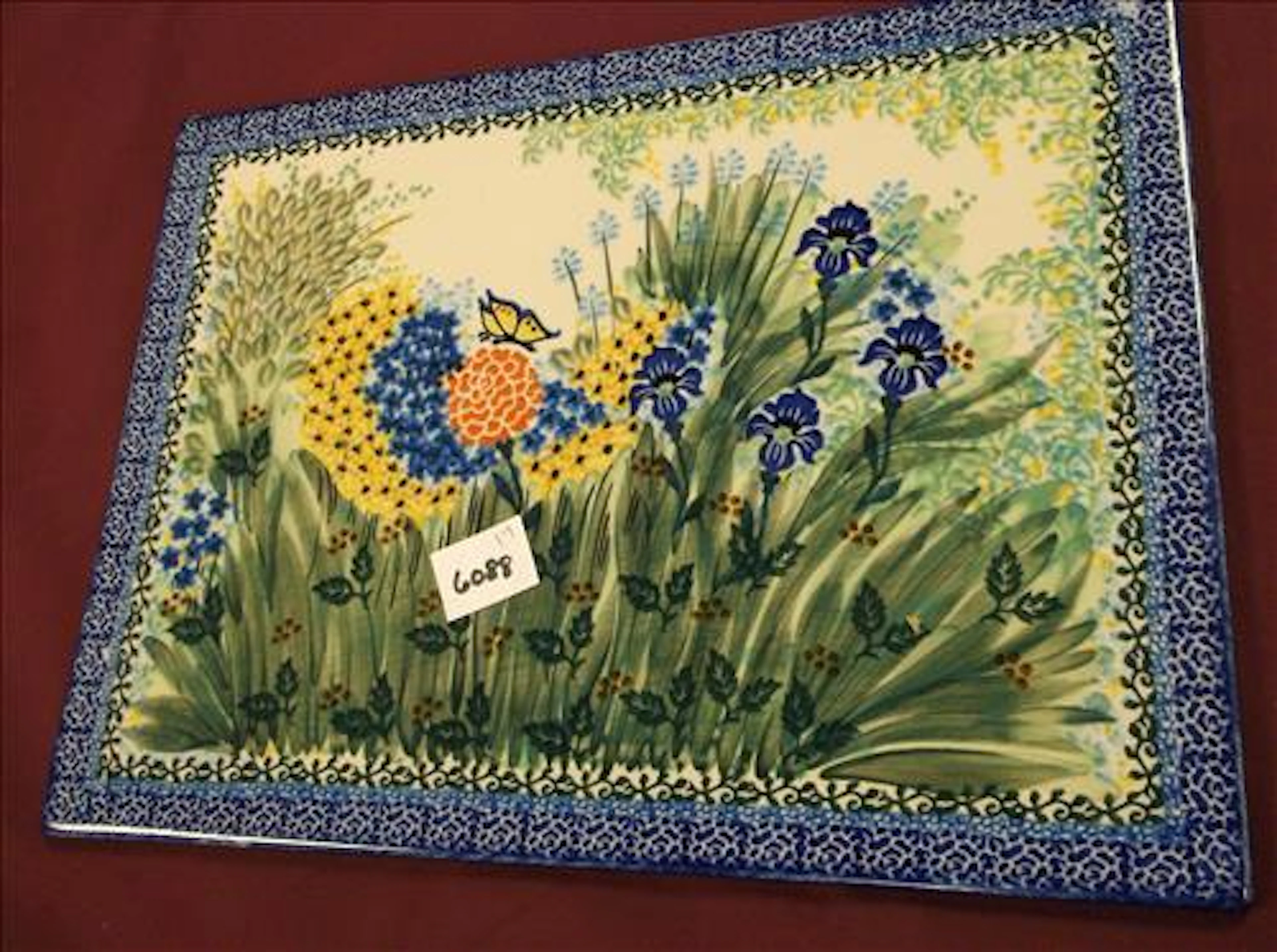 UNIKAT POLAND HAND MADE PORCELAIN FLORAL TILE PICTURE