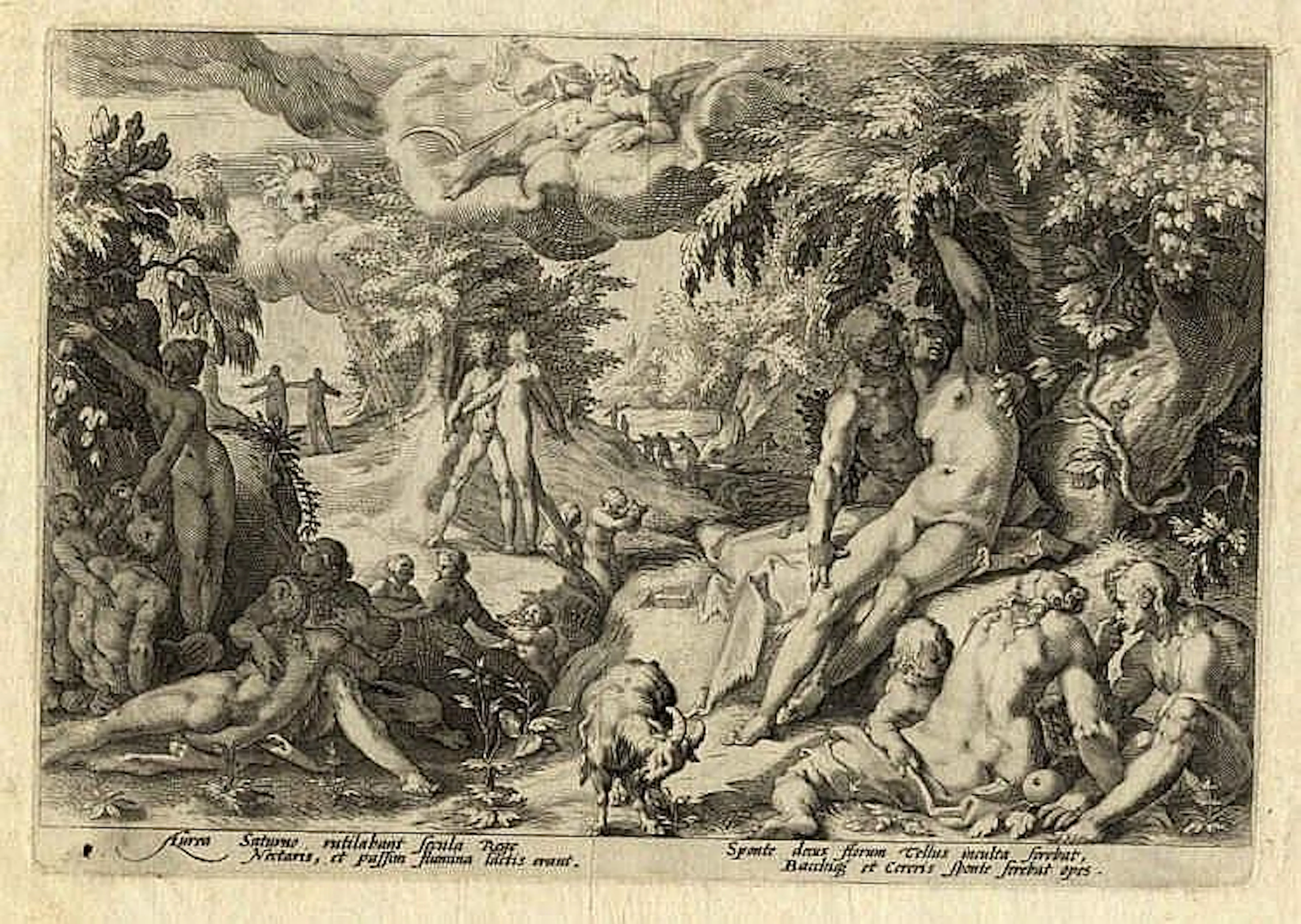 Hendrik Goltzius, L'età dell'oro. (Ovidio, Metamorfosi, I, 89-112). 1589