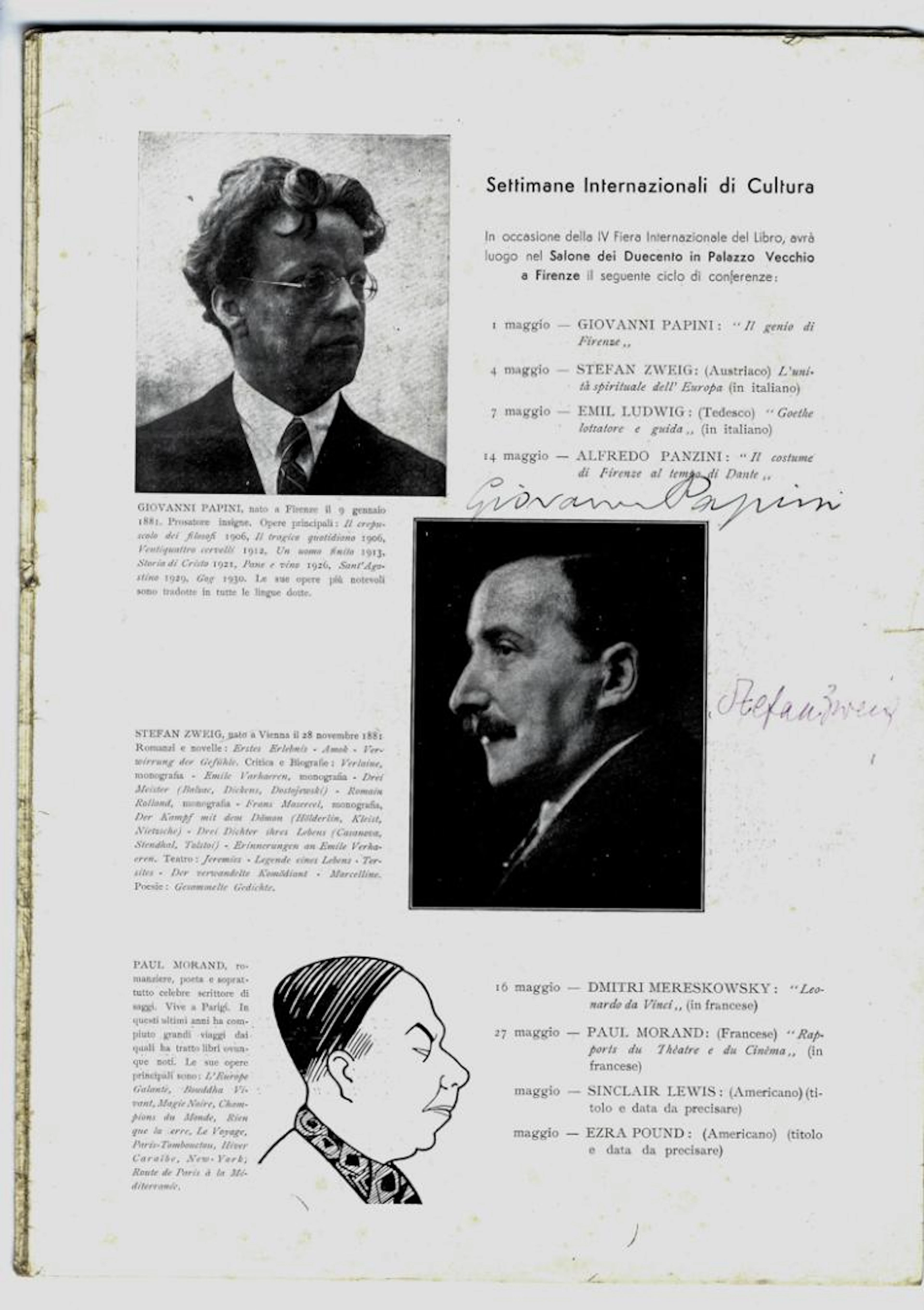 Zweig Stefan, Firma autografa su rivista. 1932