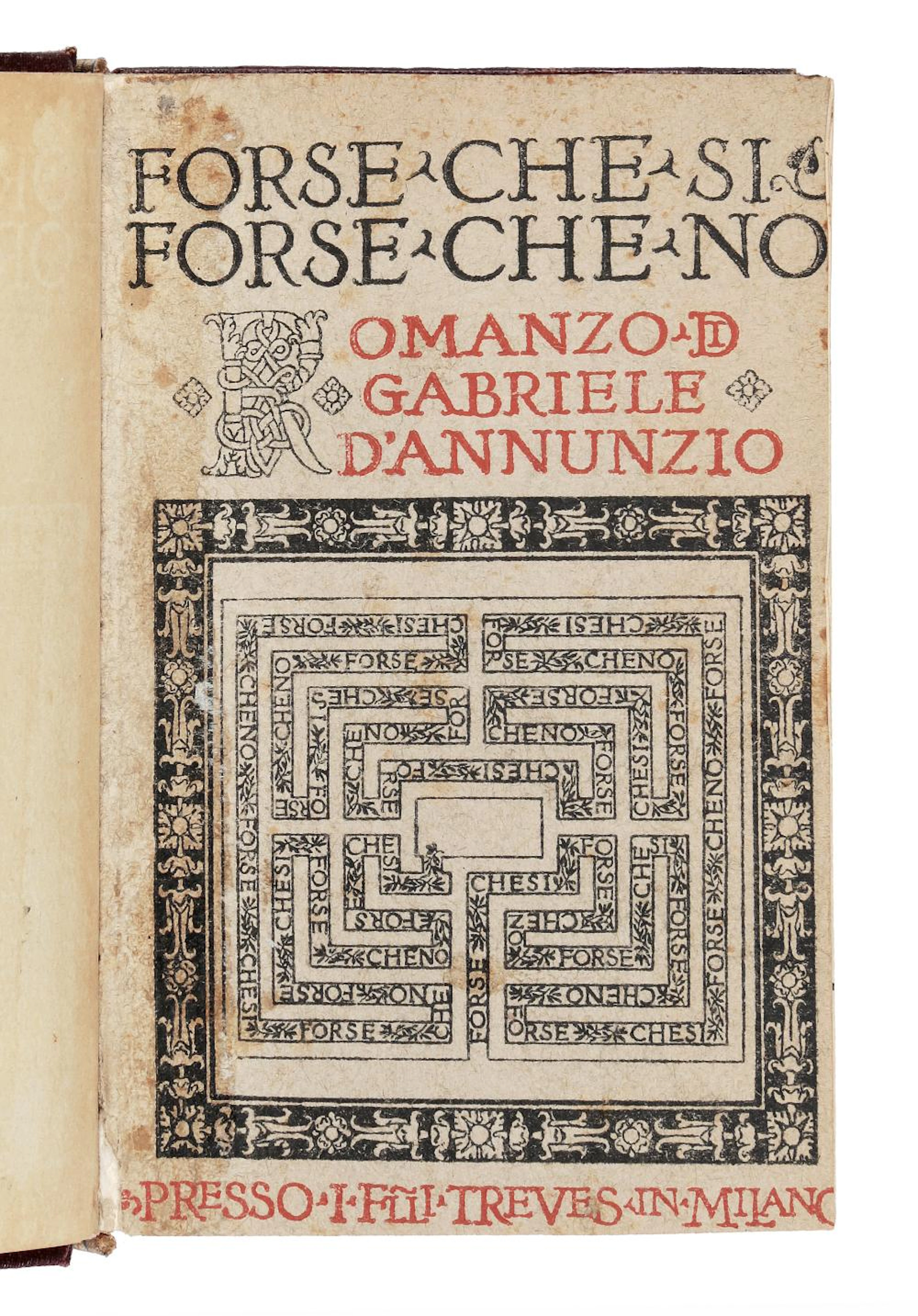 D'Annunzio Gabriele, Dedica autografa su libro Forse che si