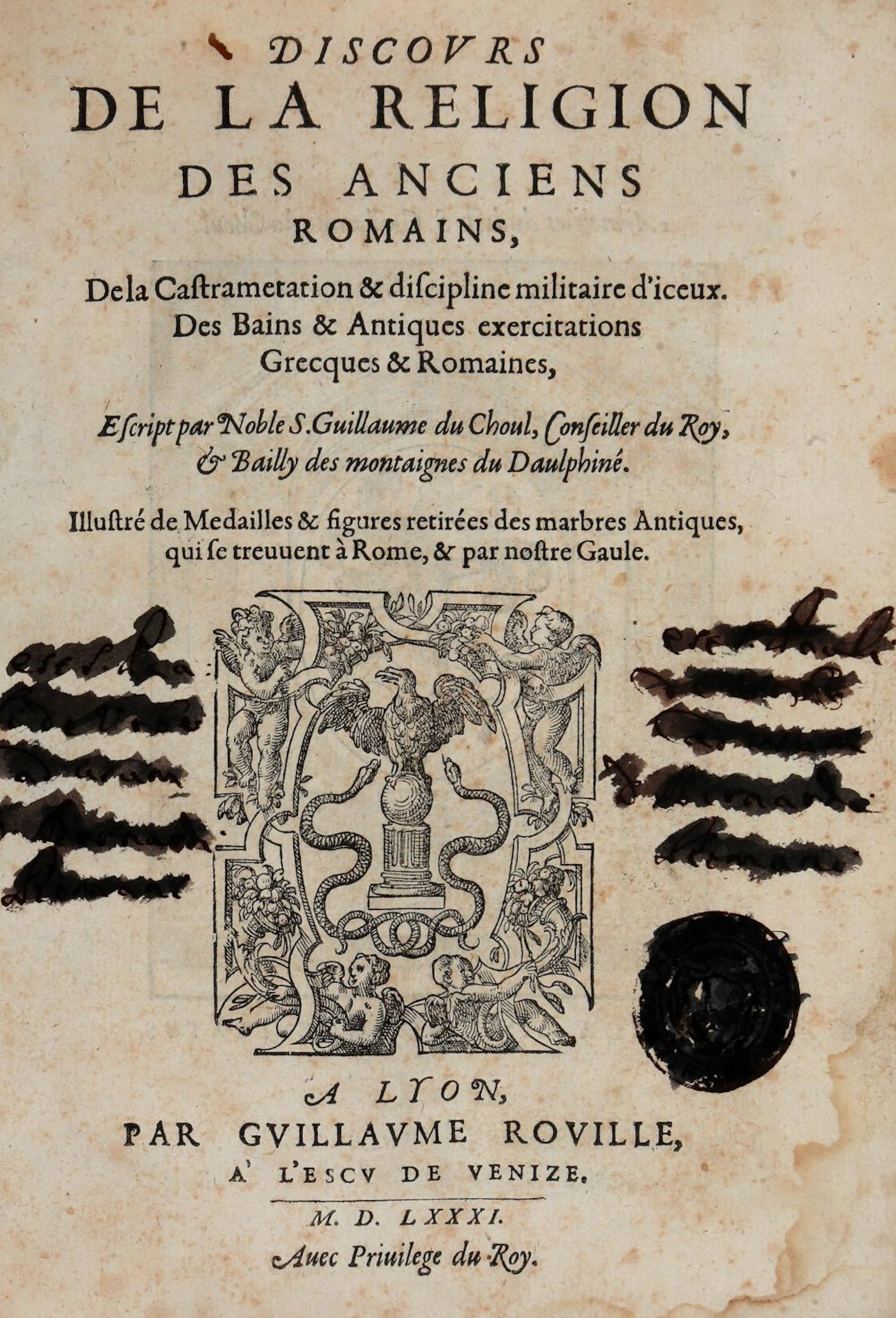 Du Choul Guillaume, Discours de la Religion des anciens Roma