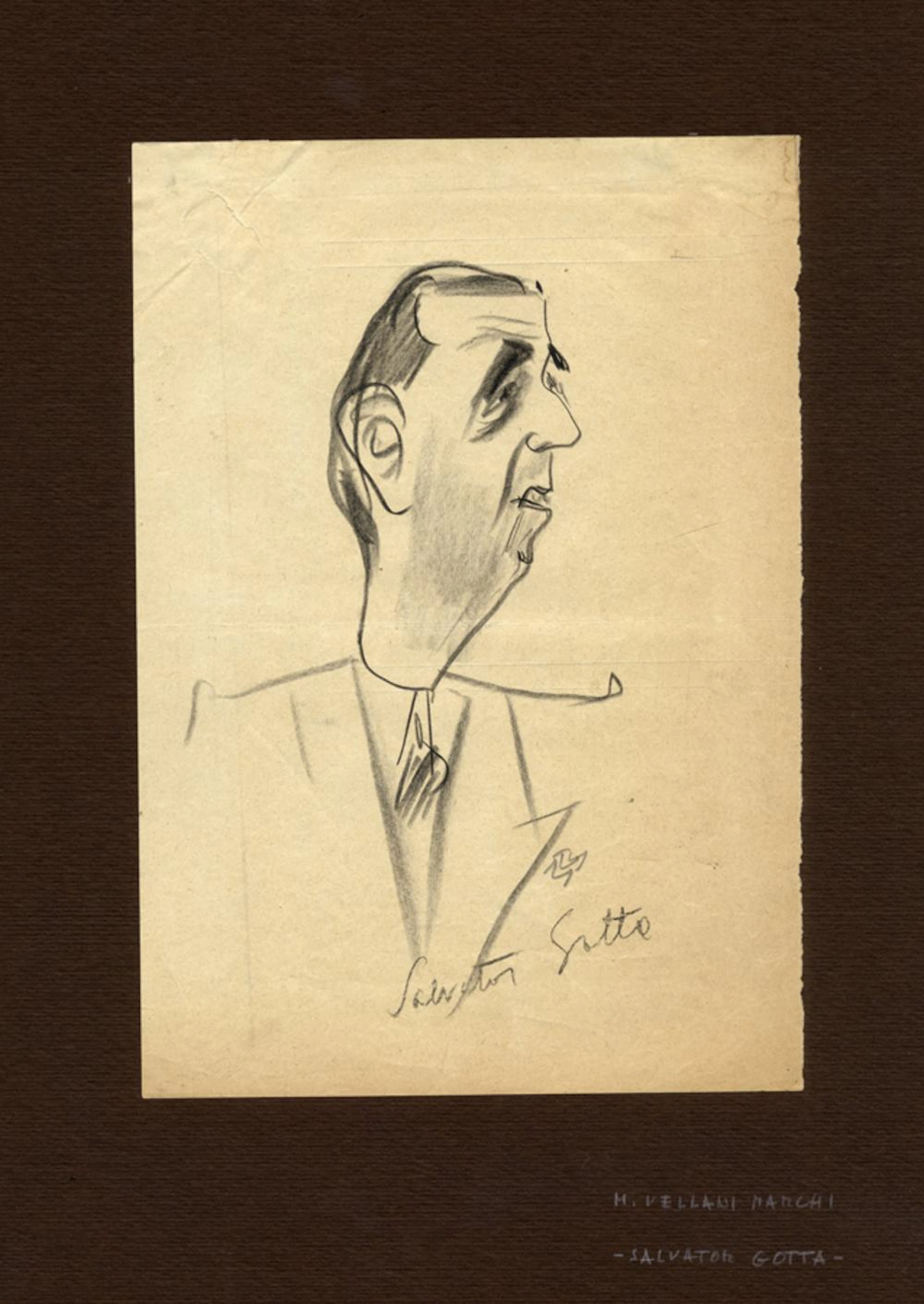 Mario Vellani Marchi, Lotto composto di 3 disegni caricaturali.