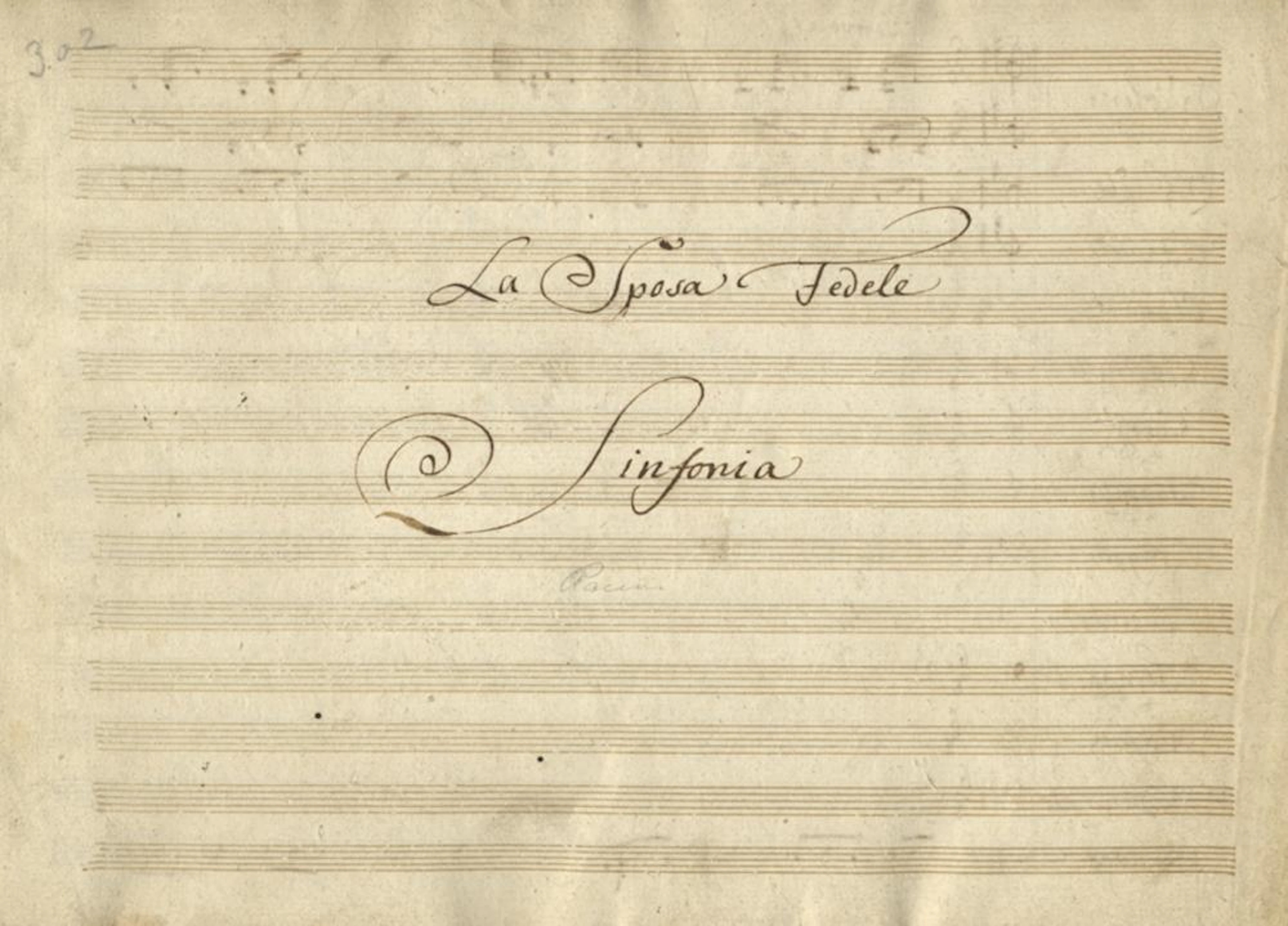 Pacini Giovanni Andrea, La Sposa fedele [Melodramma]. Non da