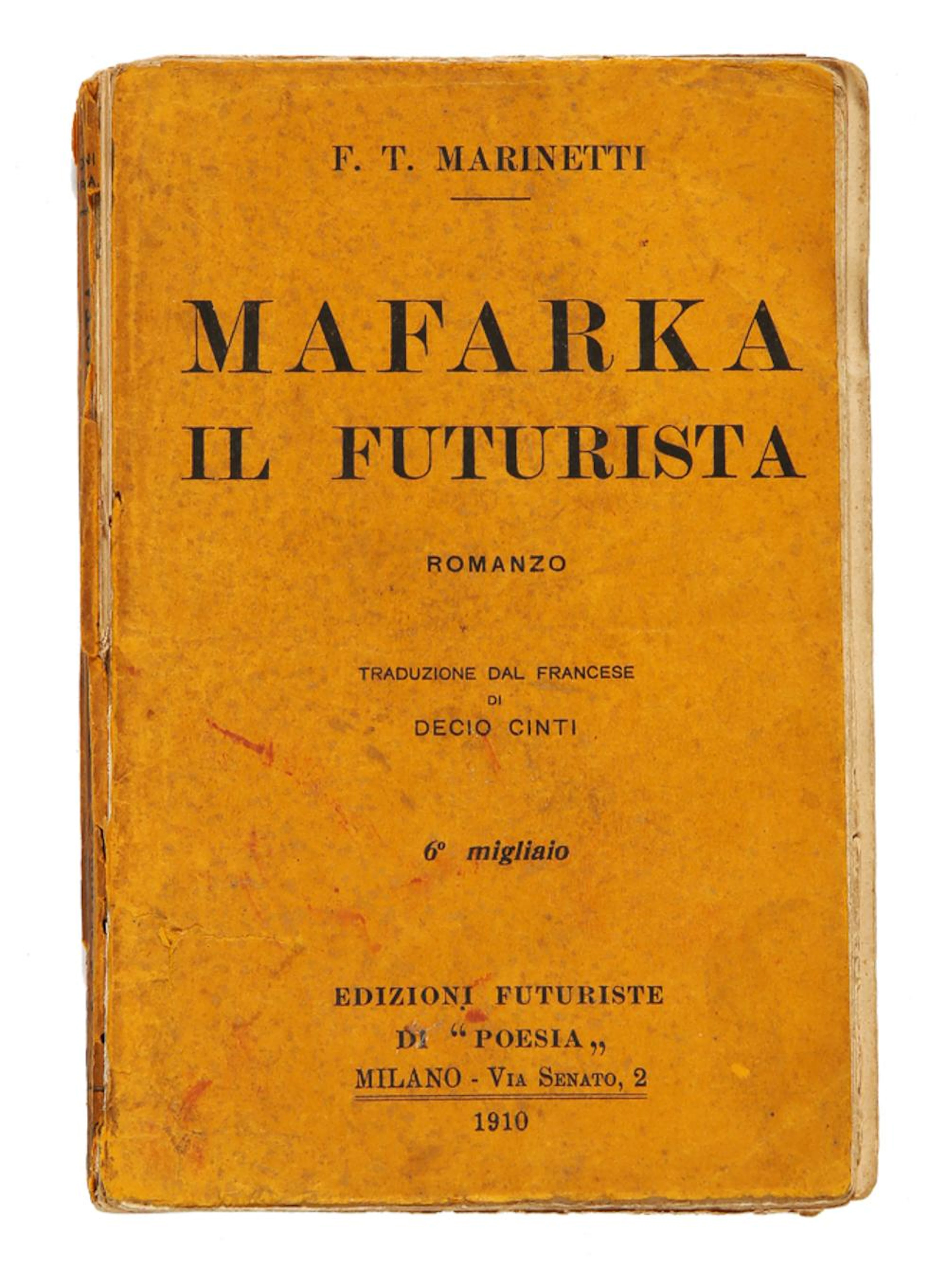 Marinetti Filippo Tommaso, Dedica autografa su libro 'Mafark