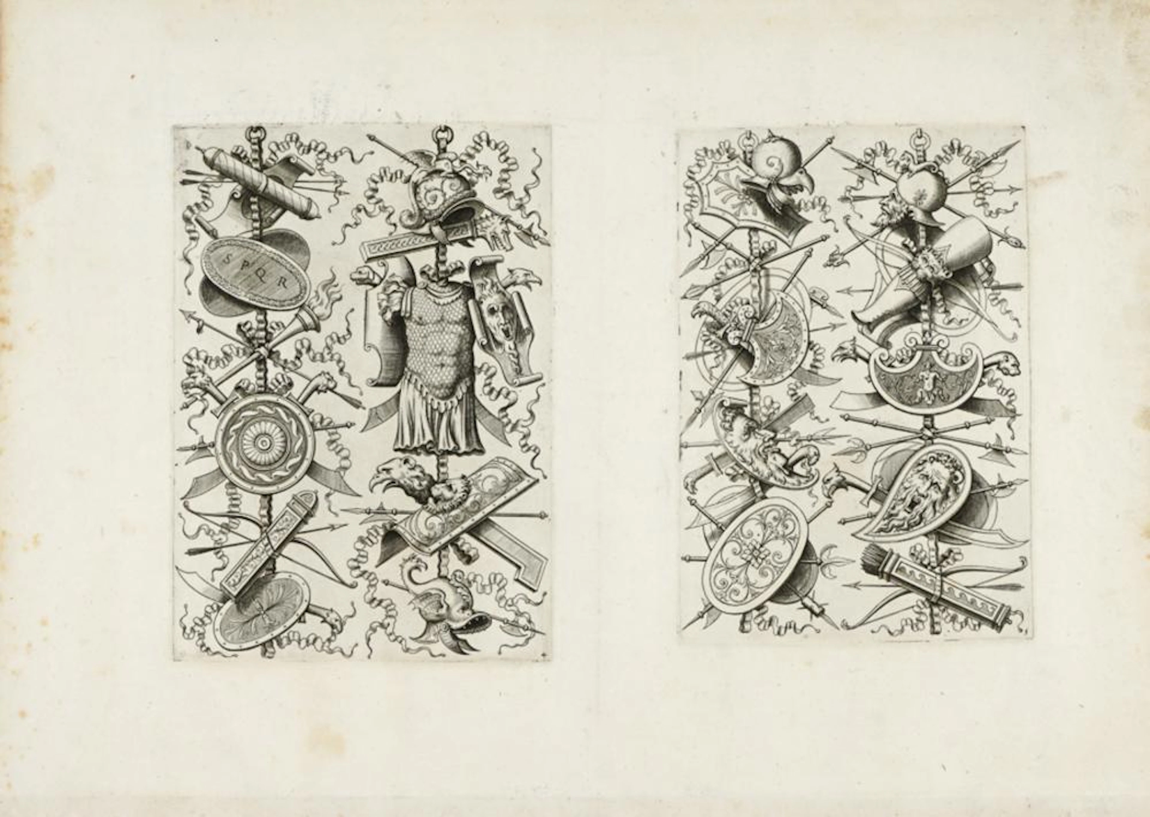 Vico Enea, Dessins de trophées d'armes. 1550-1553