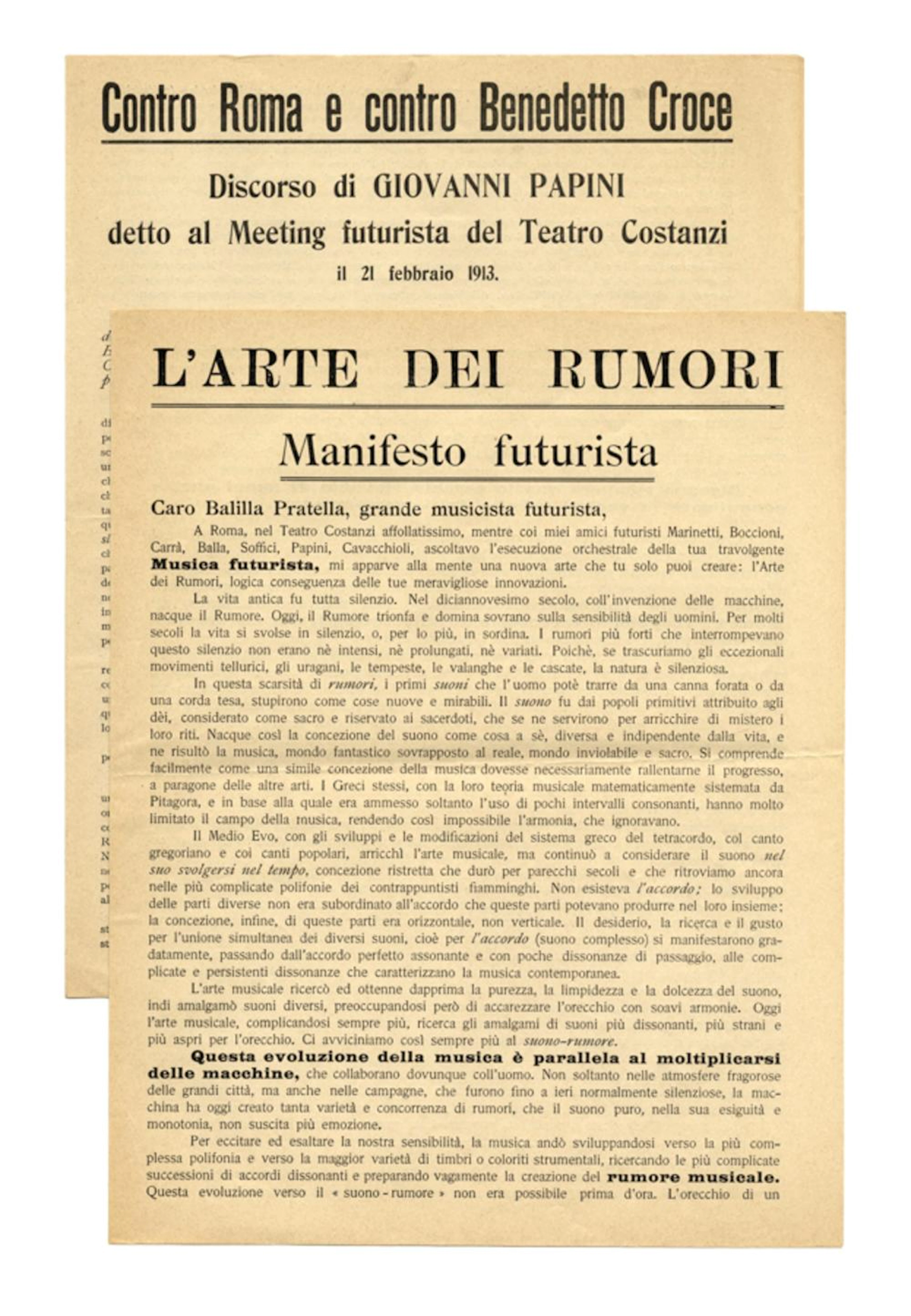 Raccolta di 4 manifesti futuristi. 1913.