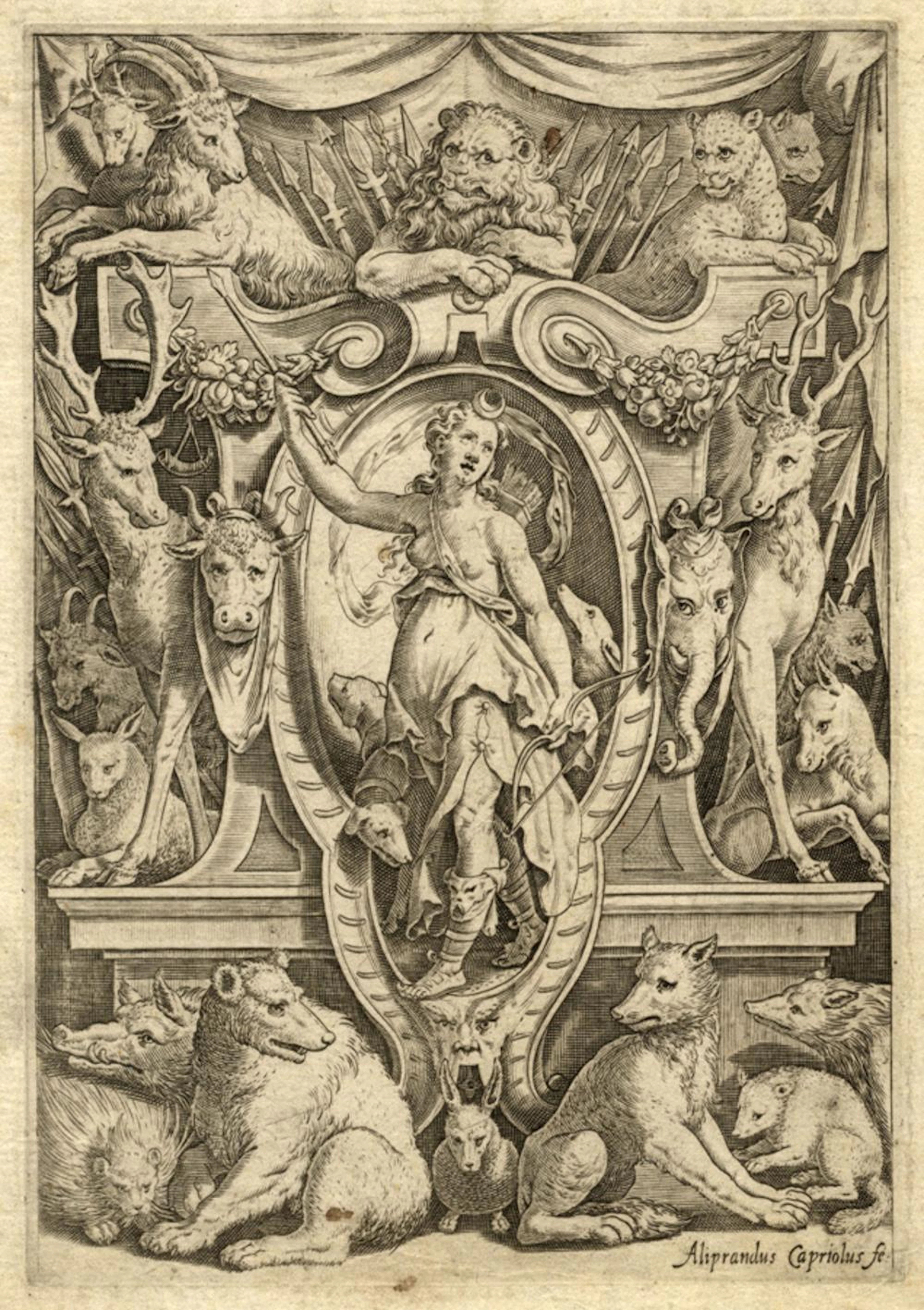 Aliprando Caprioli (attivo a Roma dal 1575 al 1599 ), Diana. 1580 ca.