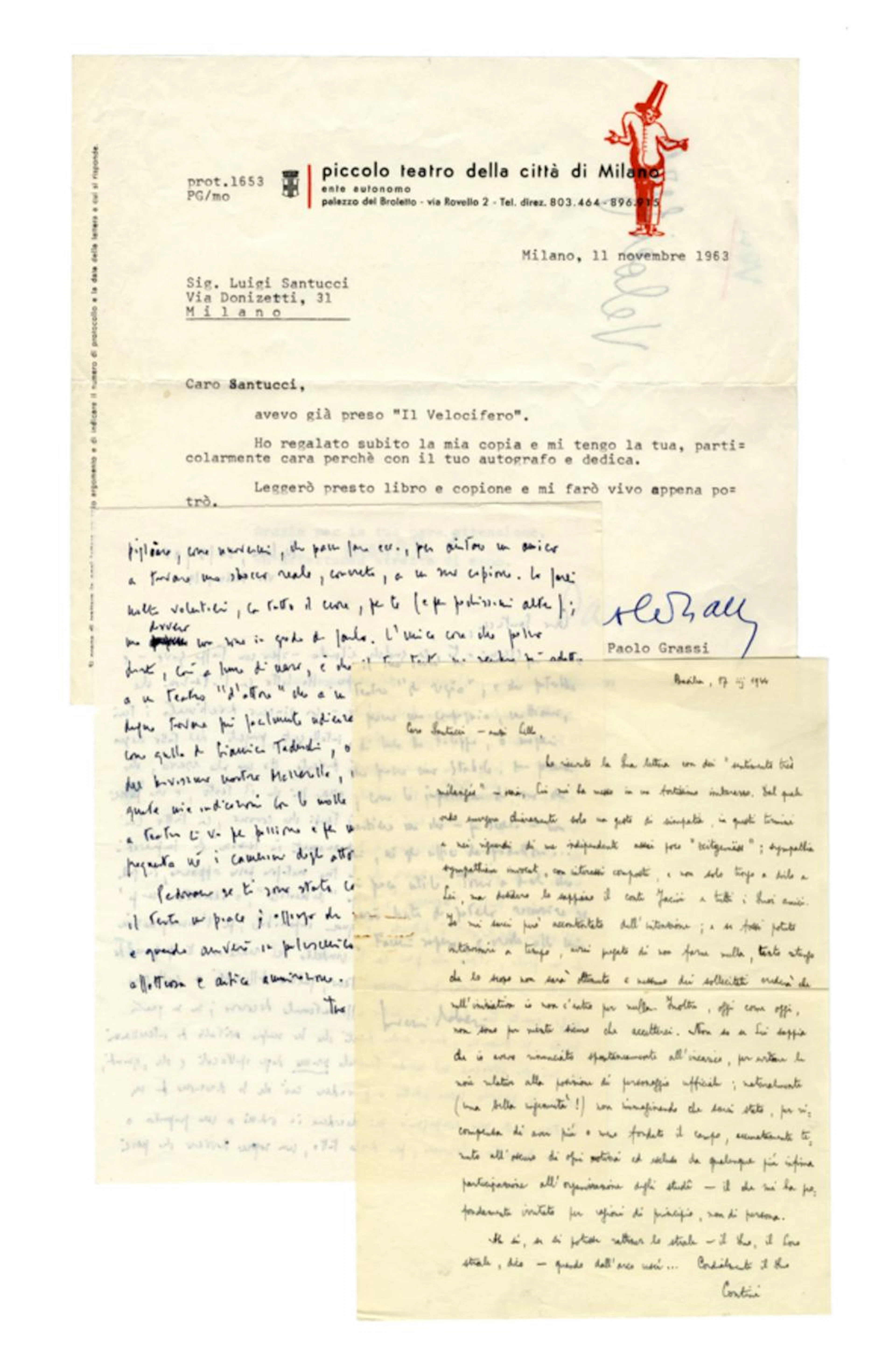 Raccolta di circa 60 tra lettere e biglietti di scrittori e critici letterari