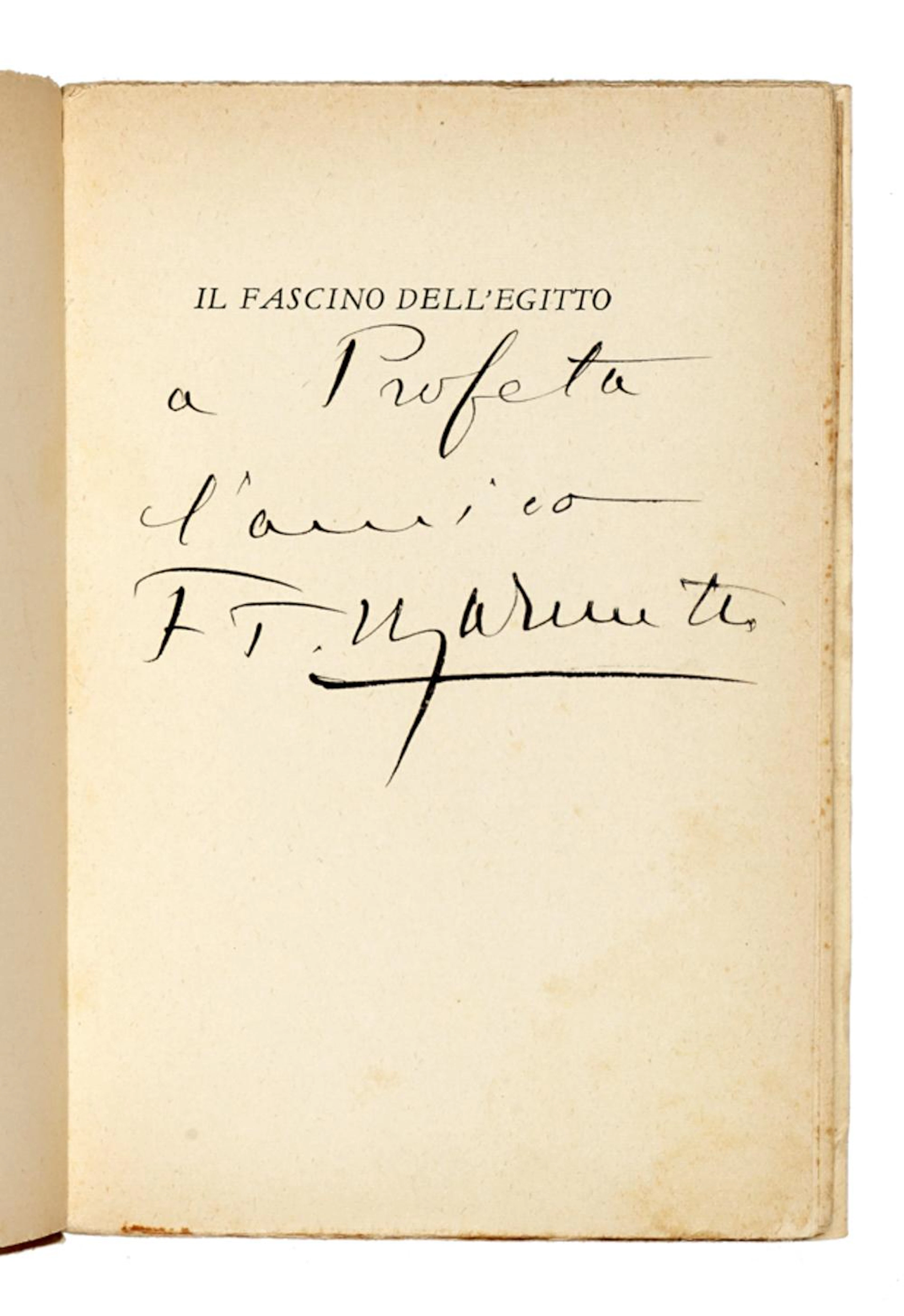 Marinetti Filippo Tommaso, Il fascino dell'Egitto. Milano: Mondadori, 1933.