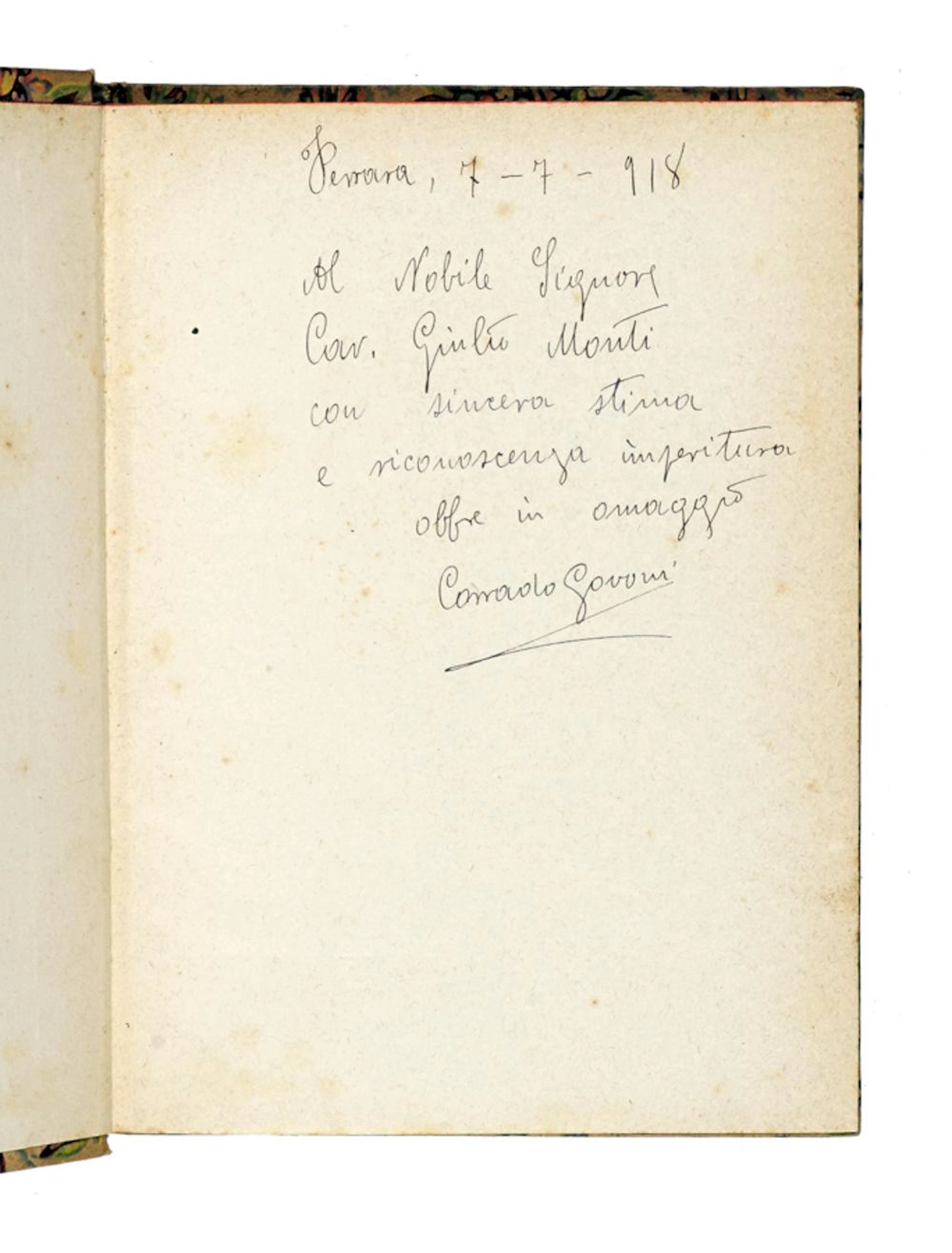 Govoni Corrado, Poesie scelte. Ferrara: Taddei, 1918.