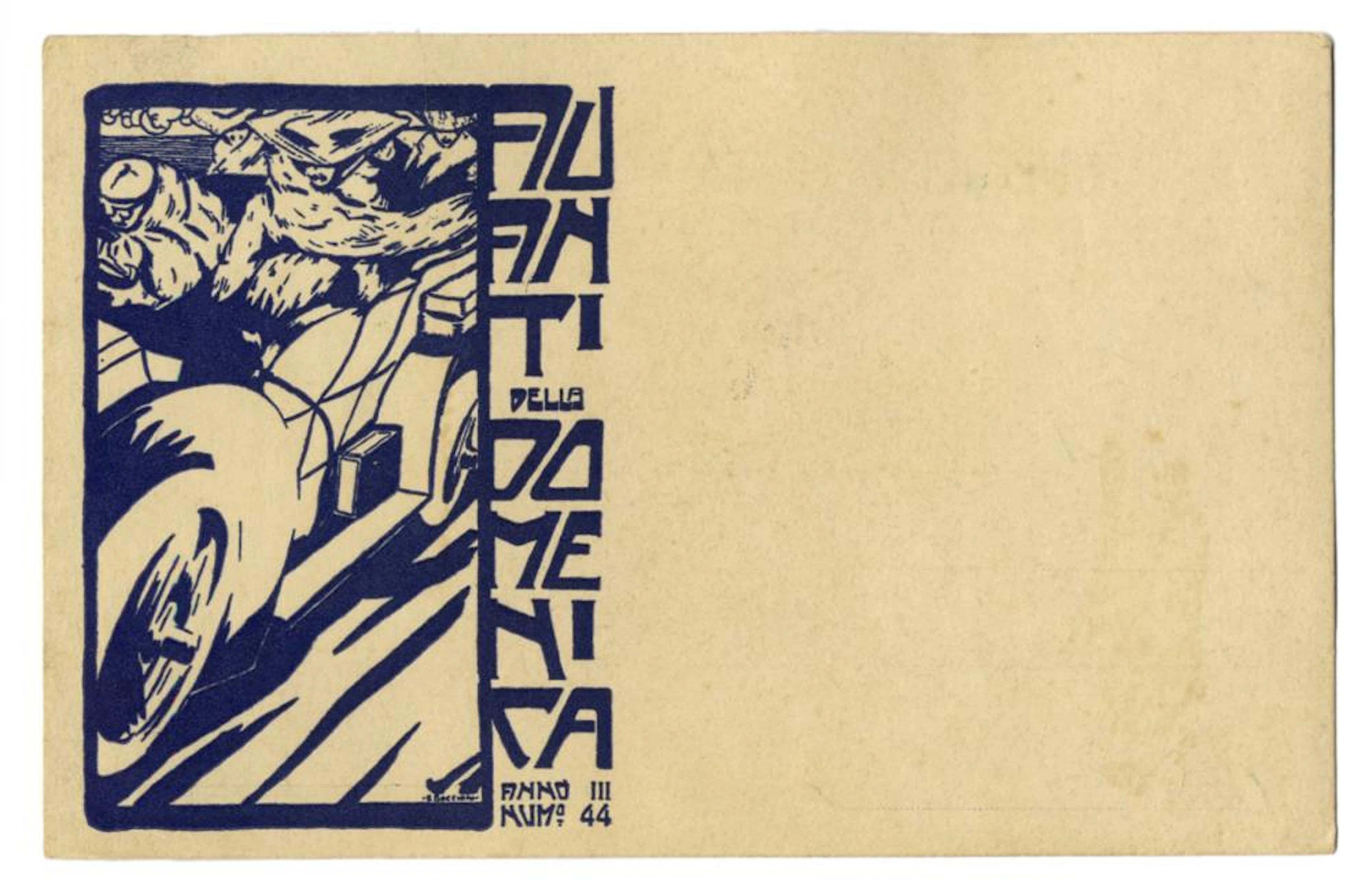Umberto Boccioni, Avanti della domenica, cartolina postale. 1905.