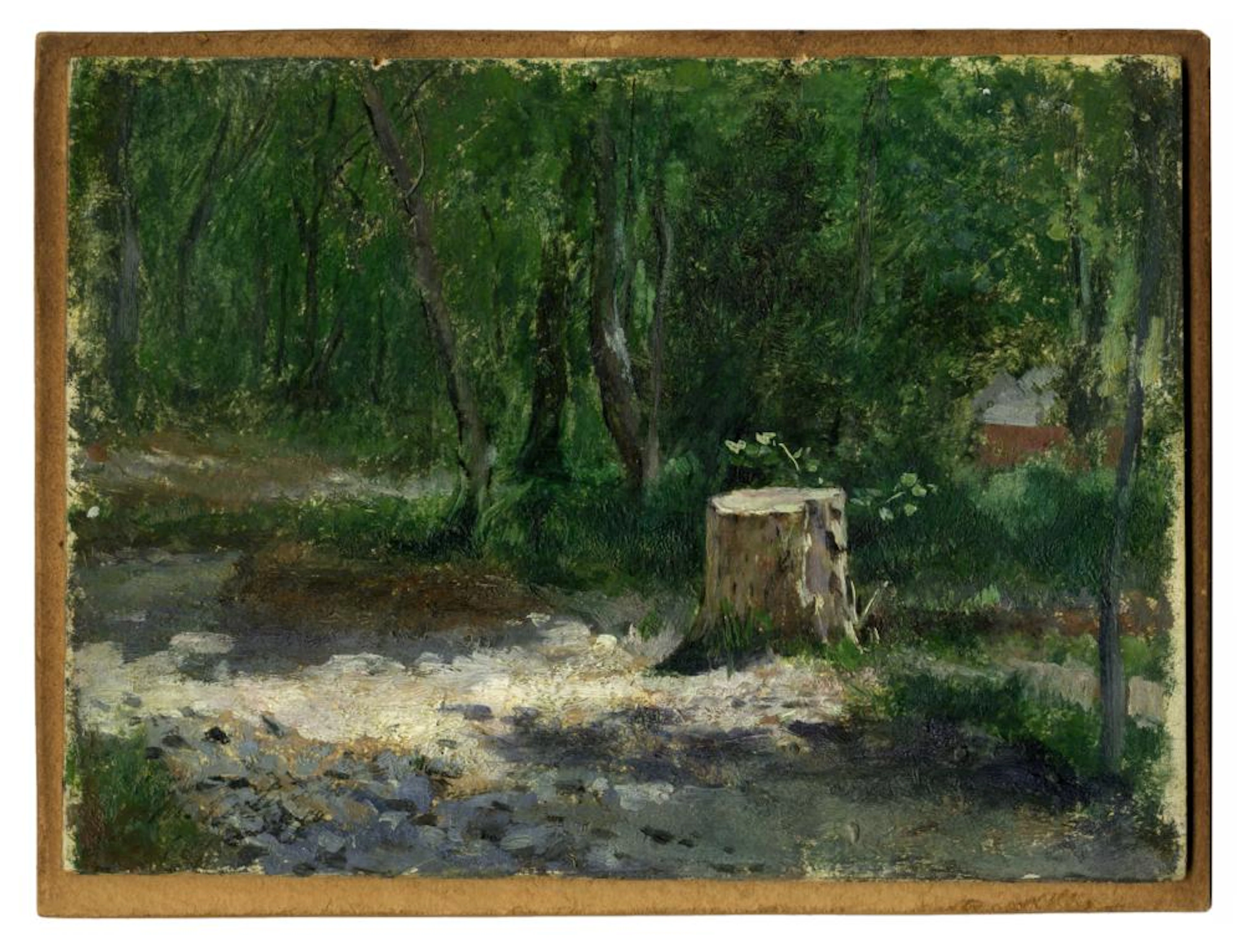 Mariano Fortuny y Madrazo, Clairière avec un tronc d?arbre coupè.