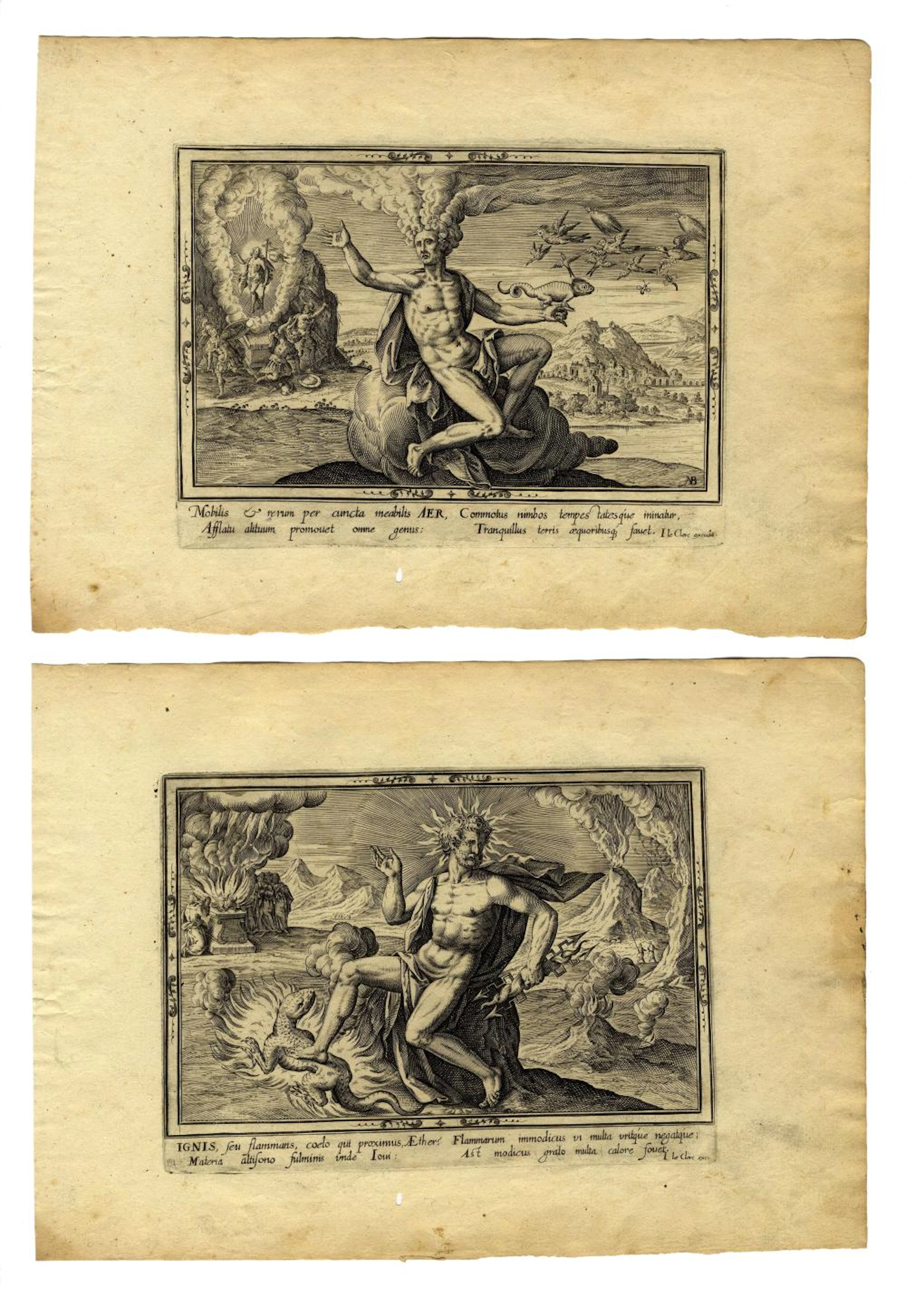 Adriaen Collaert [da], Terra, Aqua, Aer, Ignis (I quattro elementi). Post 1587.