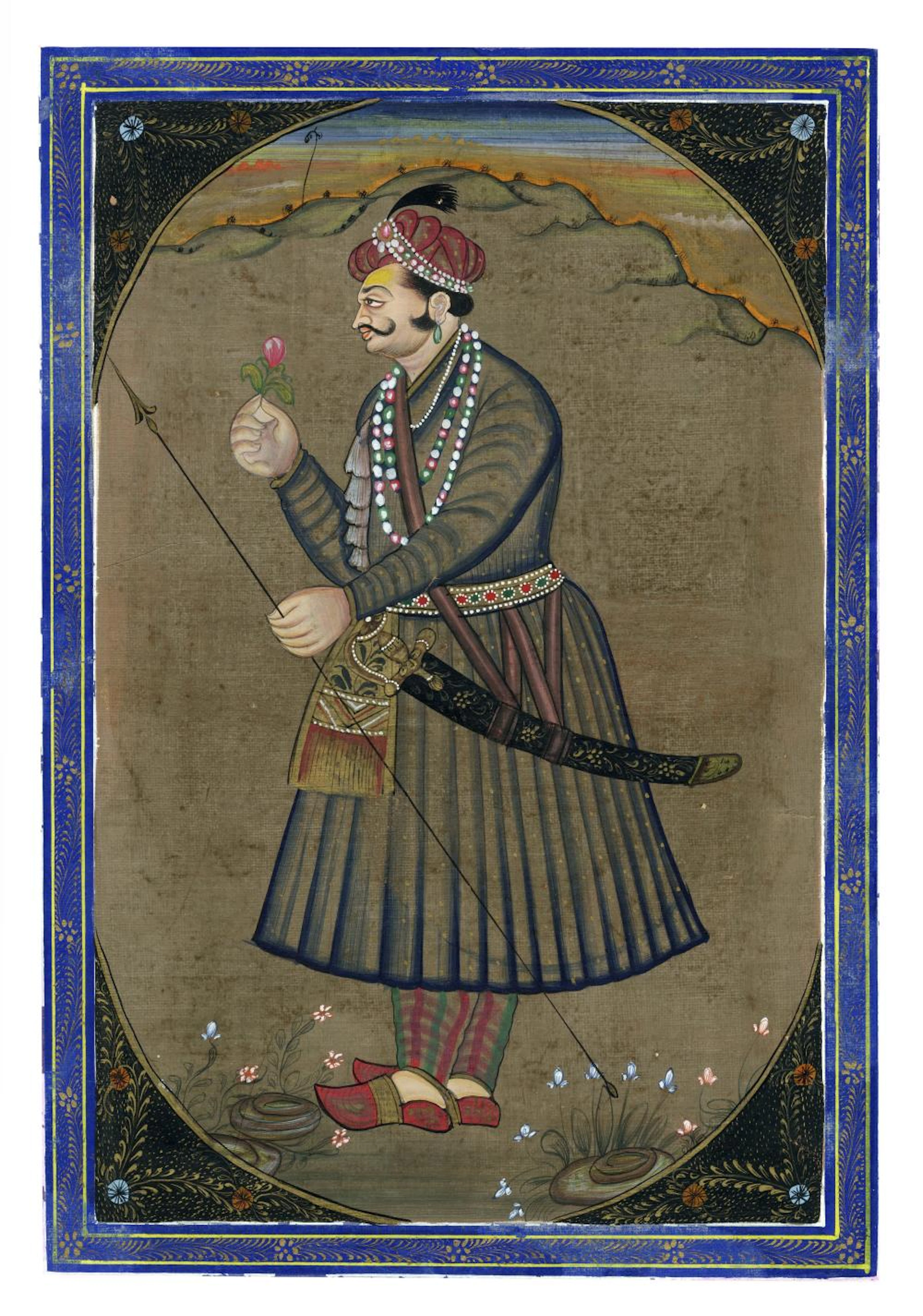 Arte Rajasthani Mughal, Due figure di guerrieri. XIX secolo.
