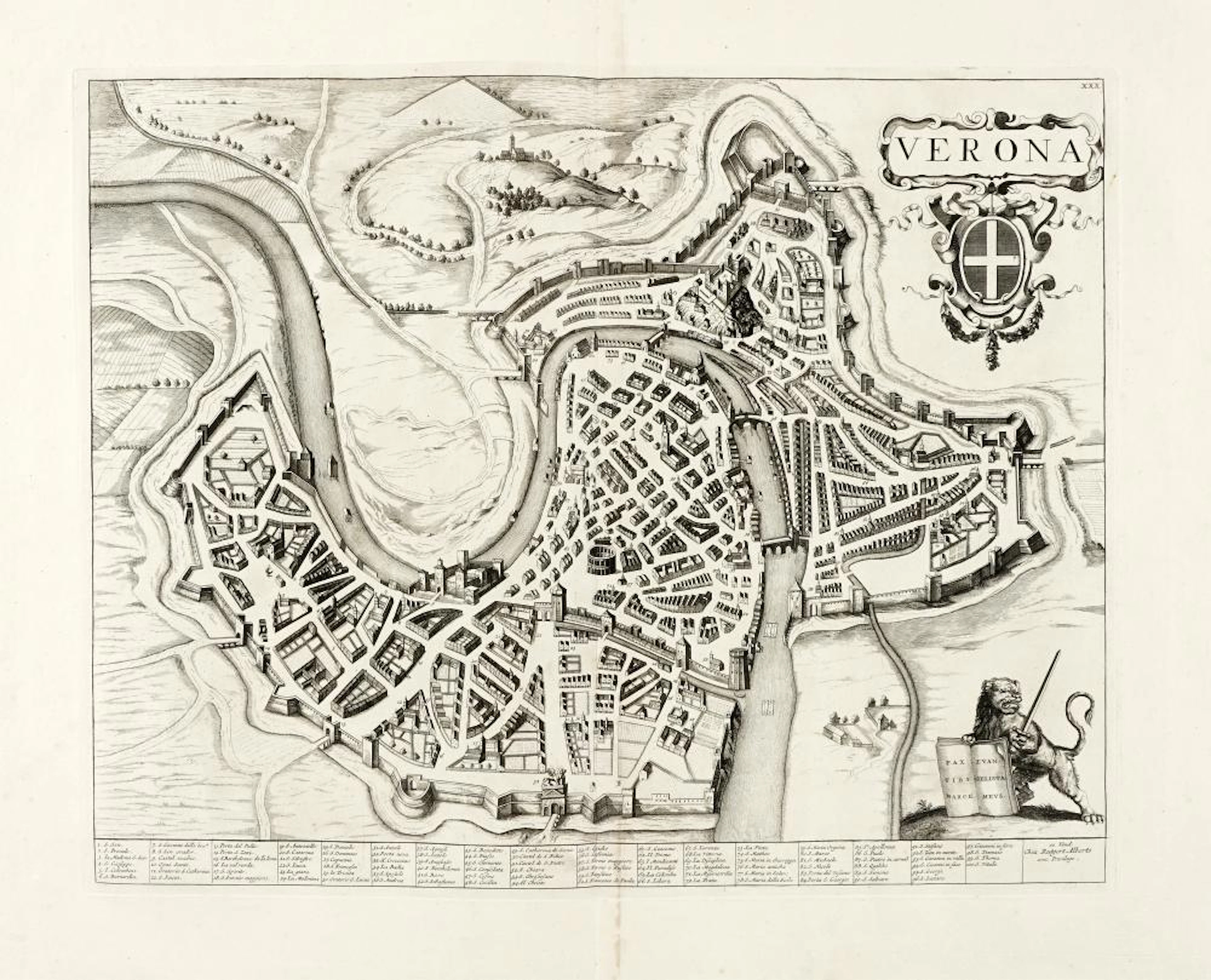 Johannes Blaeu Pierre Mortier, Verona. La Haye: Chez Rutgert Alberts, 1724.