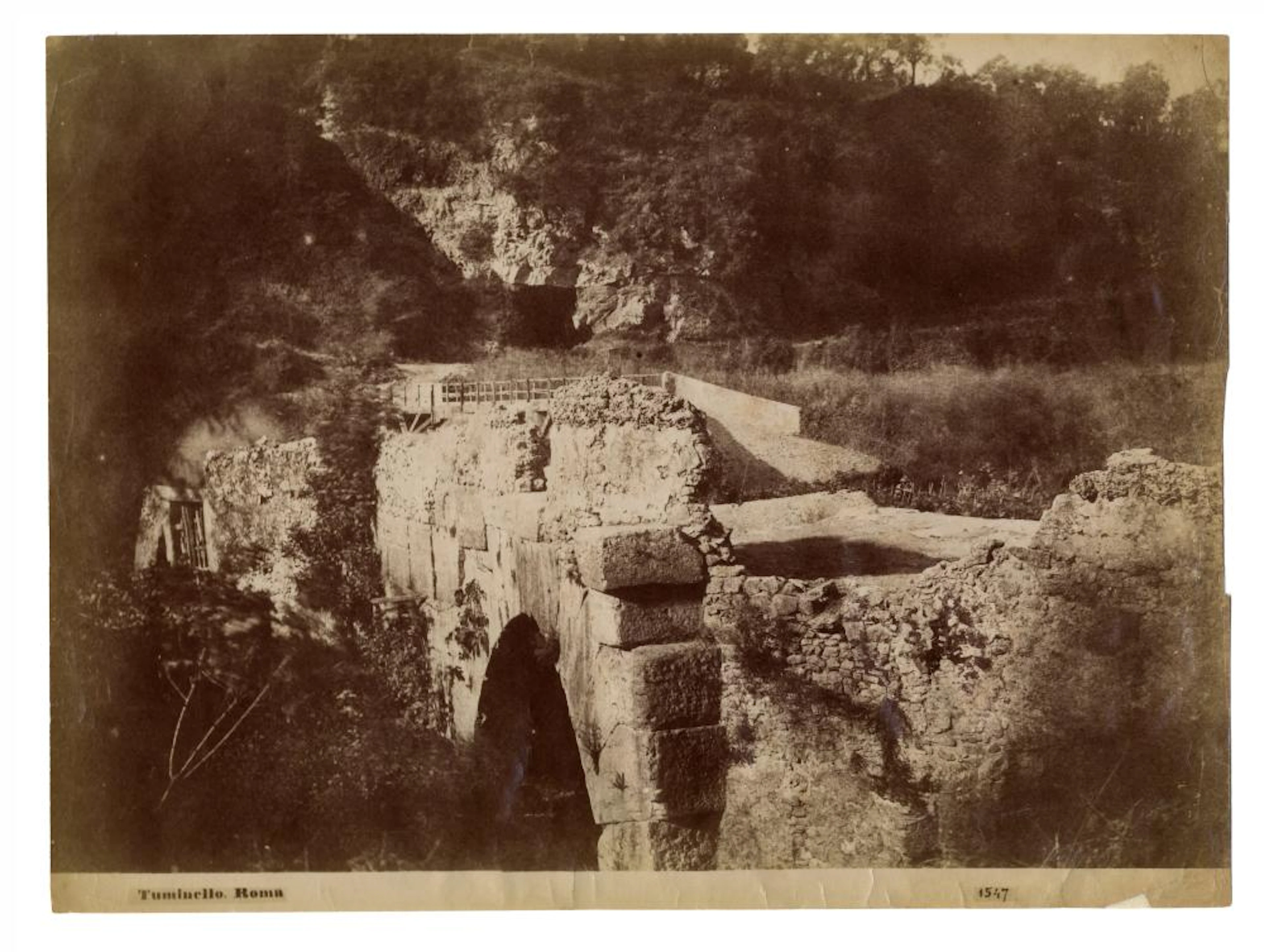 Giacomo Caneva, Ponte nei dintorni di Roma. [1853-1855, stampa anni Settanta].