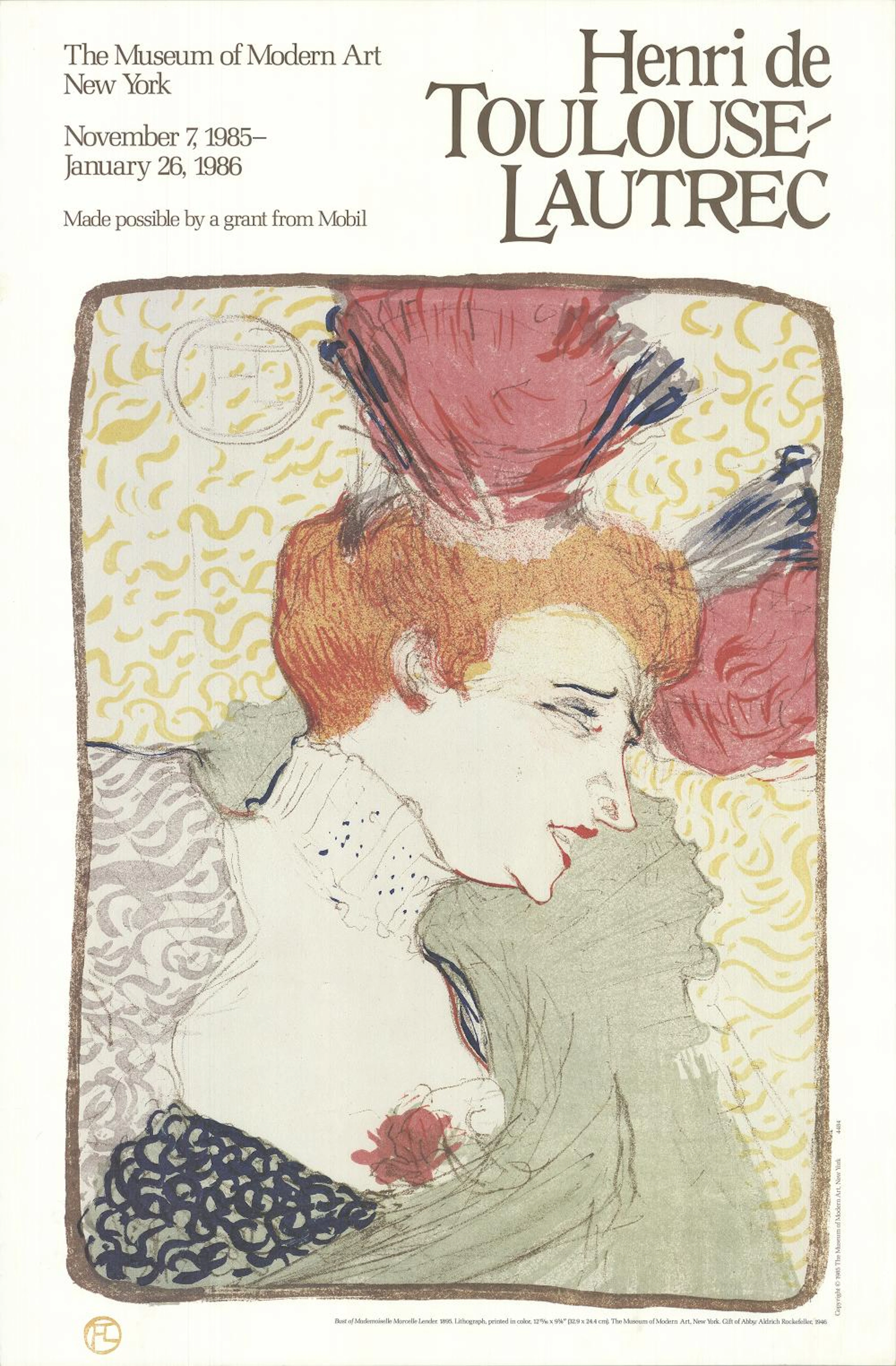 Henri de Toulouse-Lautrec - Bust of Mademoiselle Marcelle...