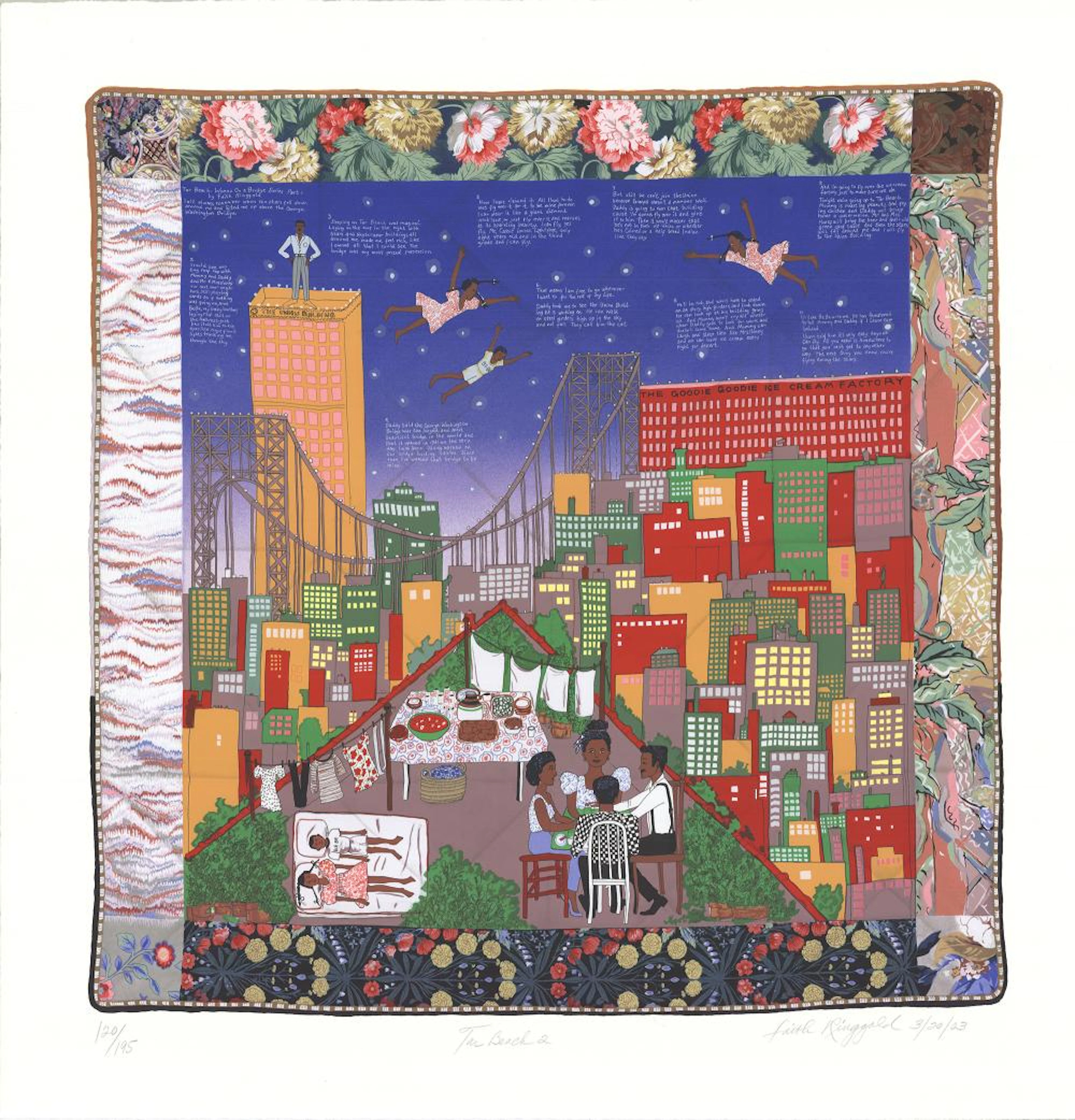 Faith Ringgold - Tar Beach #2 - 2003 Serigraph - SIGNED 39.25" x 37.75"
