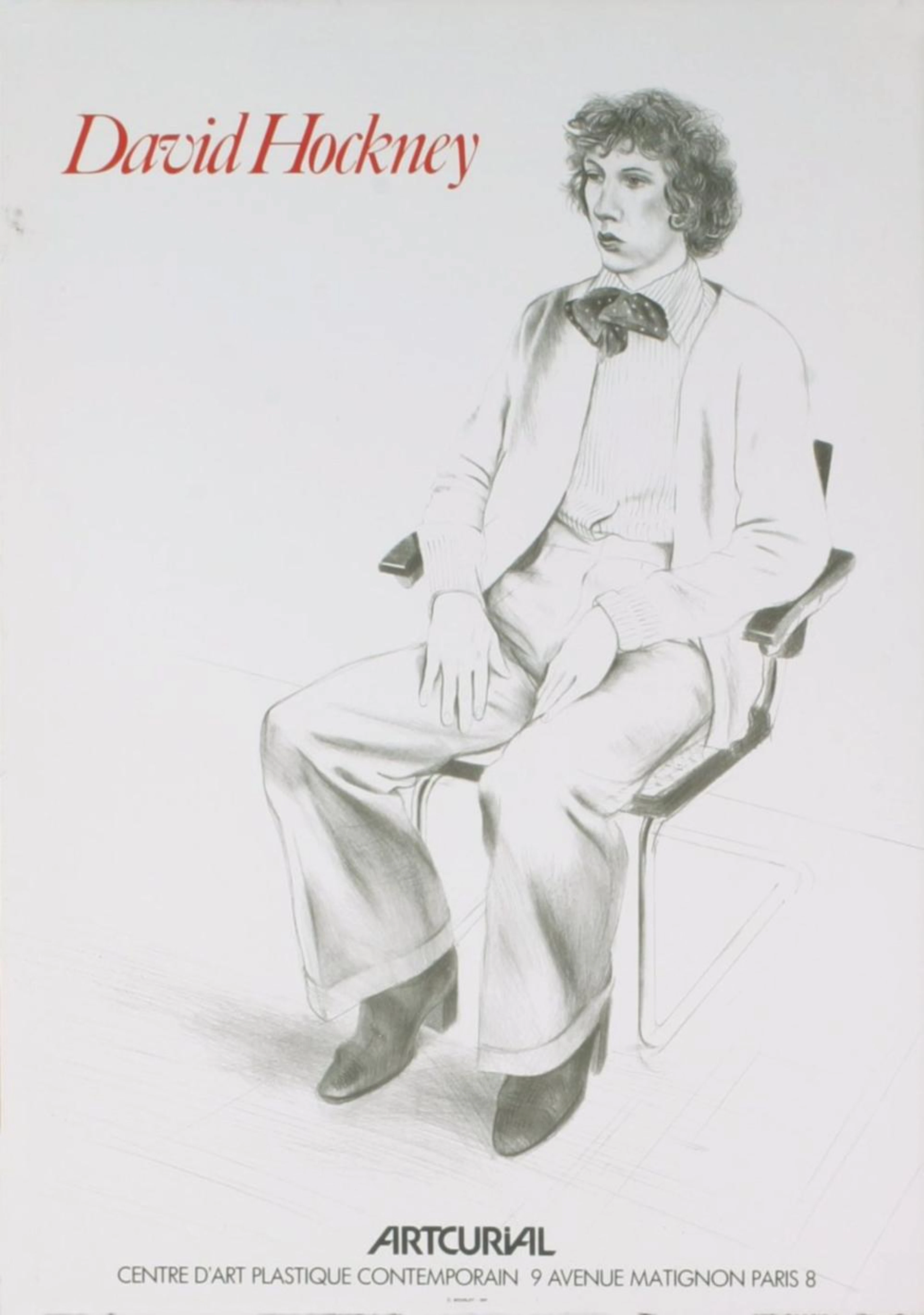 David Hockney - Portrait of Gregory Evans - 1979 Lithograph 30" x 21"